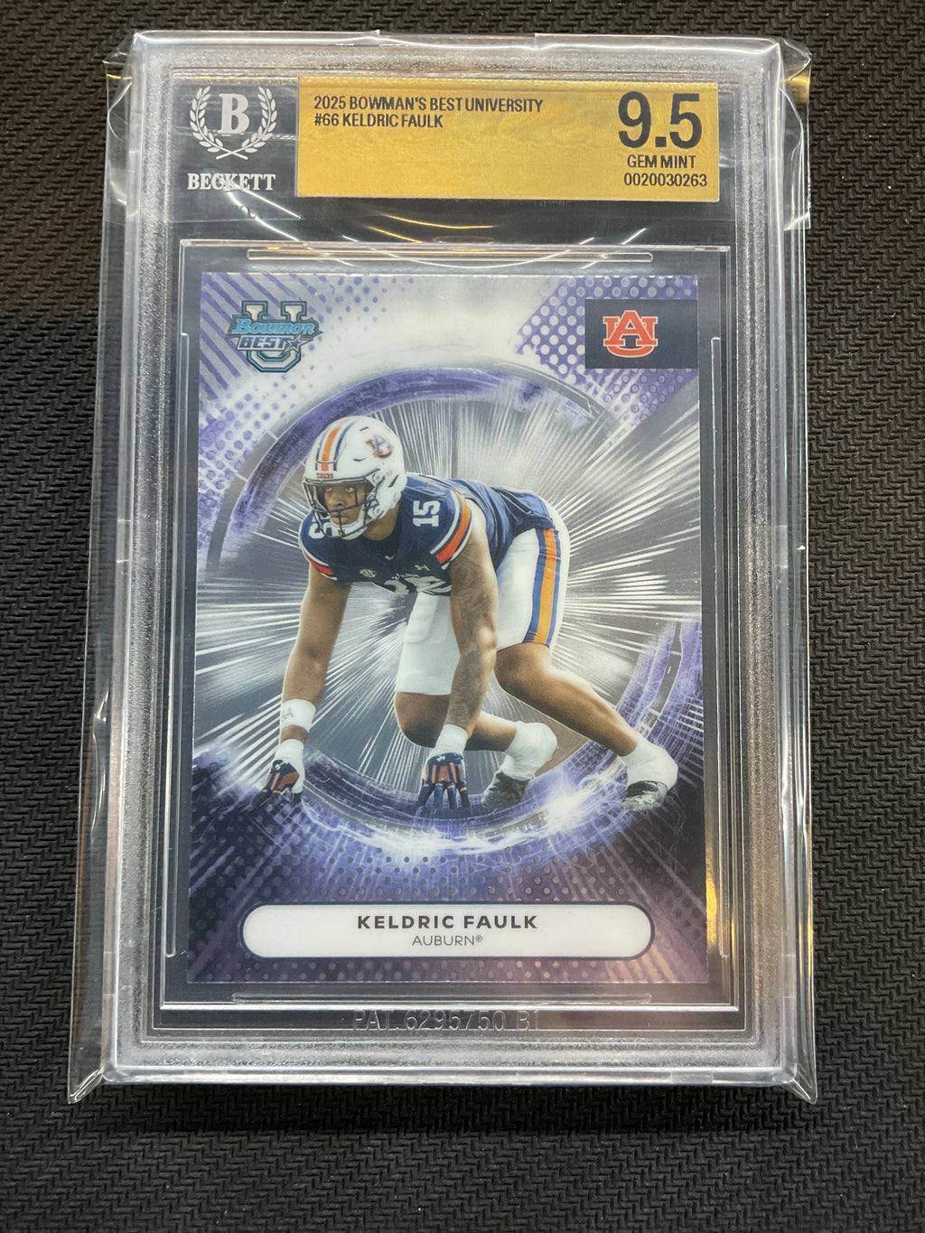 2025 Bowman U Best Keldric Faulk Rookie BGS 9.5 Auburn