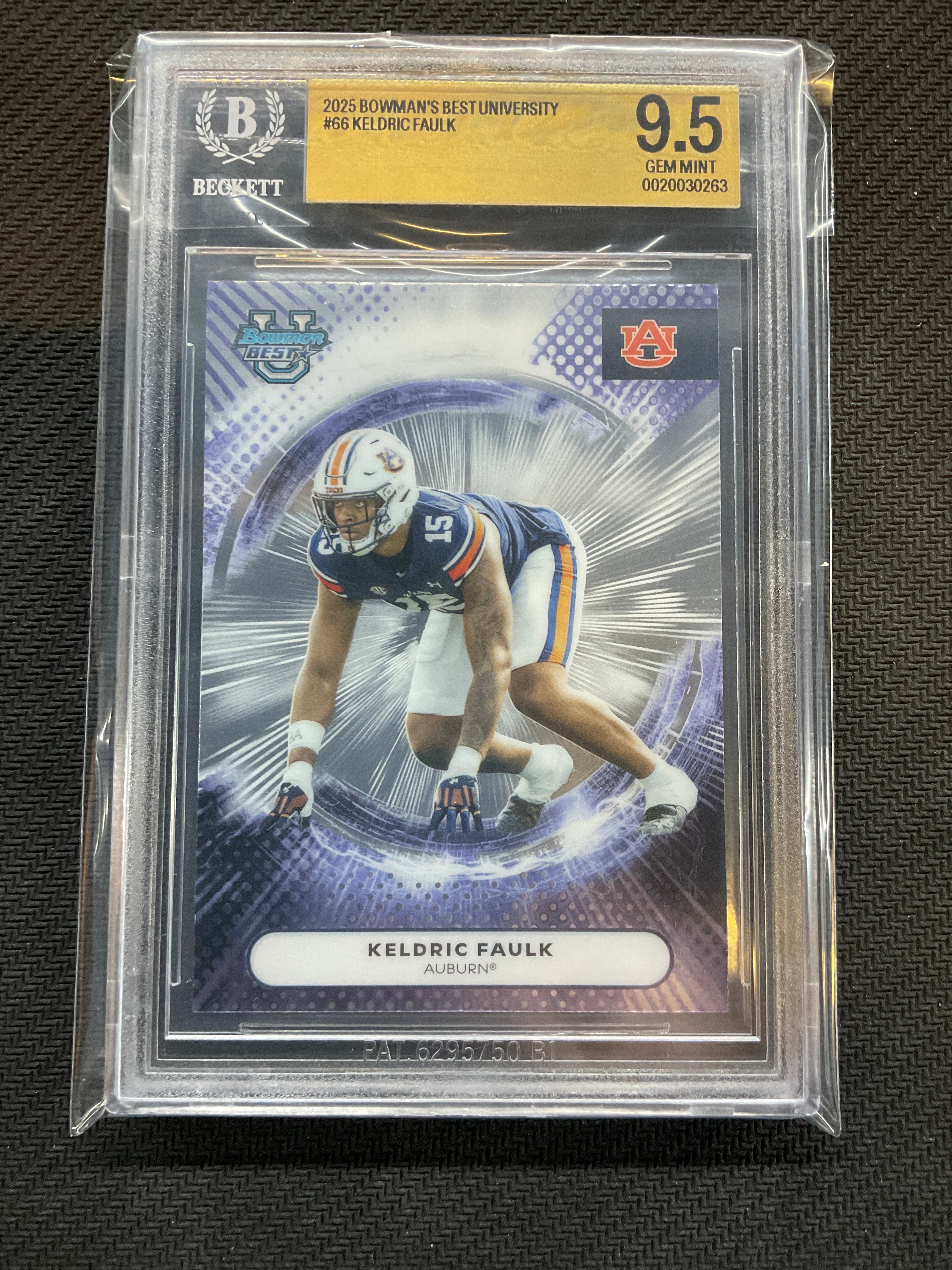 2025 Bowman U Best Keldric Faulk Rookie BGS 9.5 Auburn