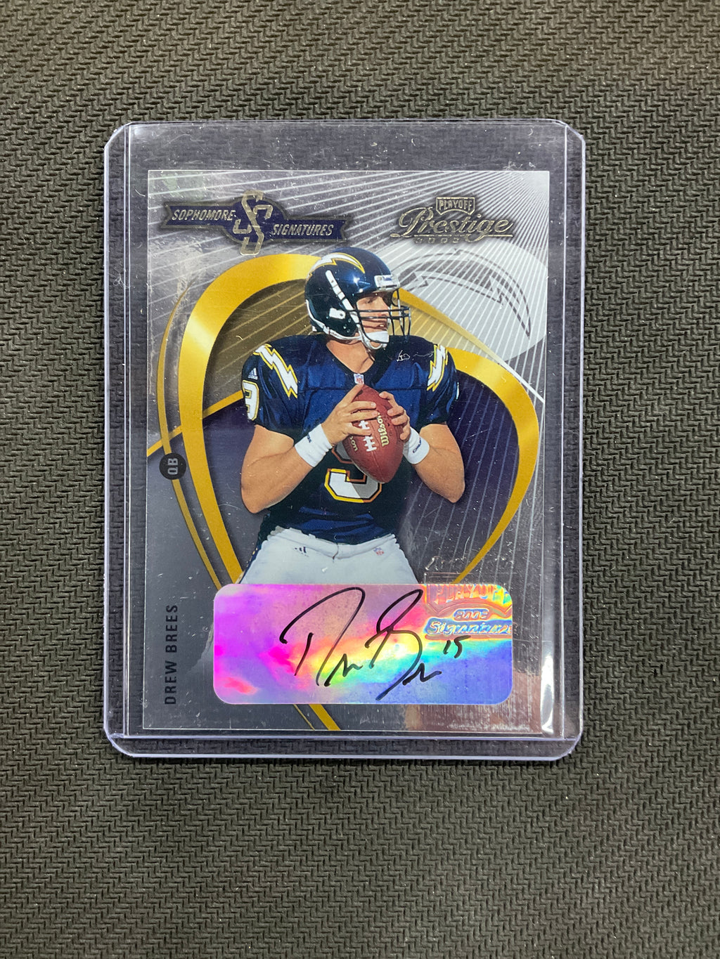 2002 Playoff Prestige Drew Brees Sophomore Signatures Chargers
