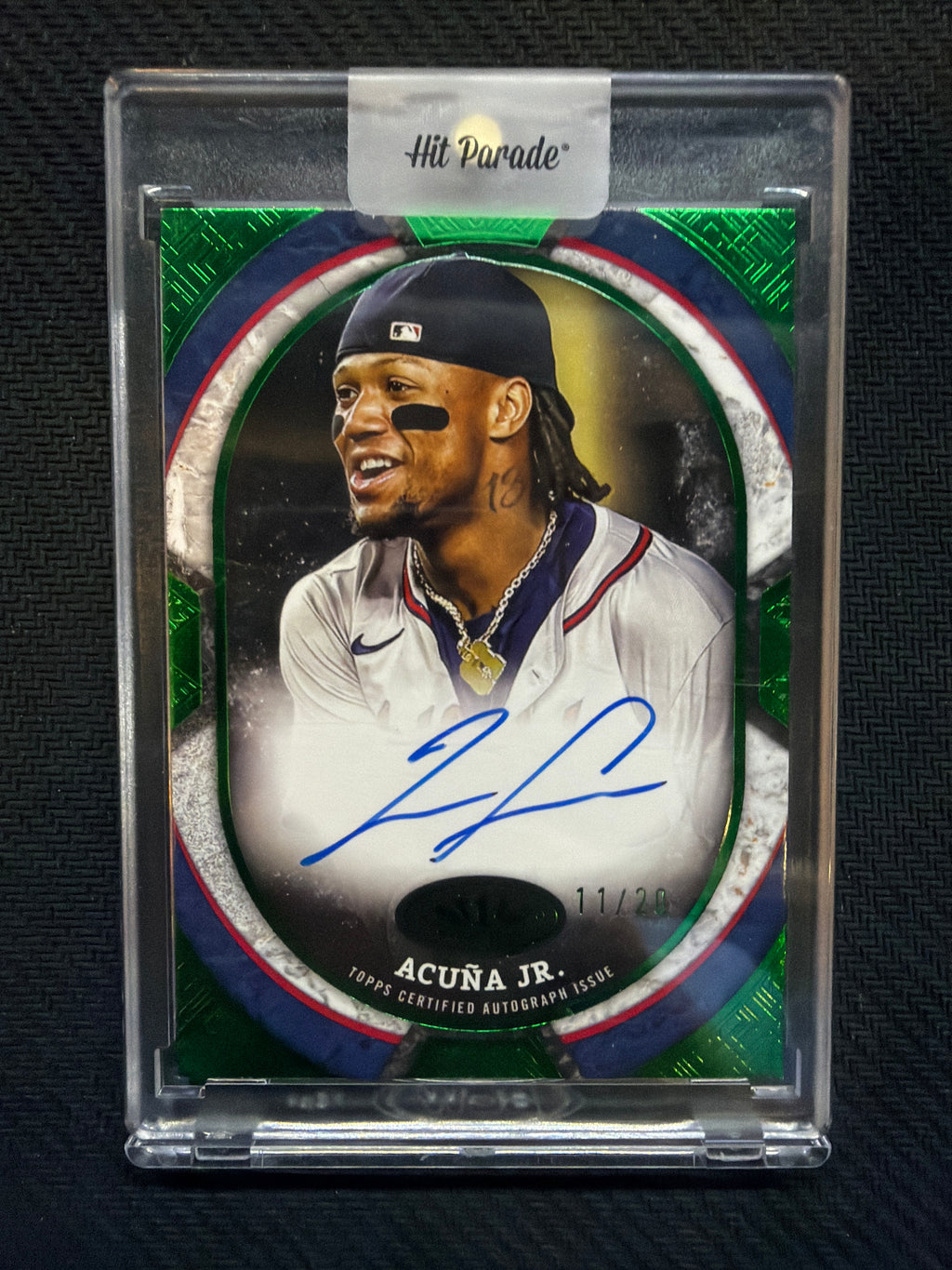 2025 Topps Tier One Ronald Acuna Jr. Green Foil Auto /20 Braves