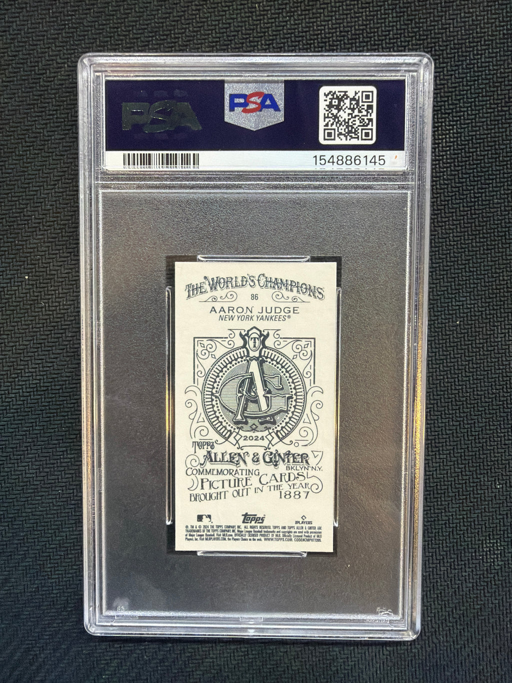 2024 Allen Ginter Aaron Judge Mini Allen Ginter Back PSA 9