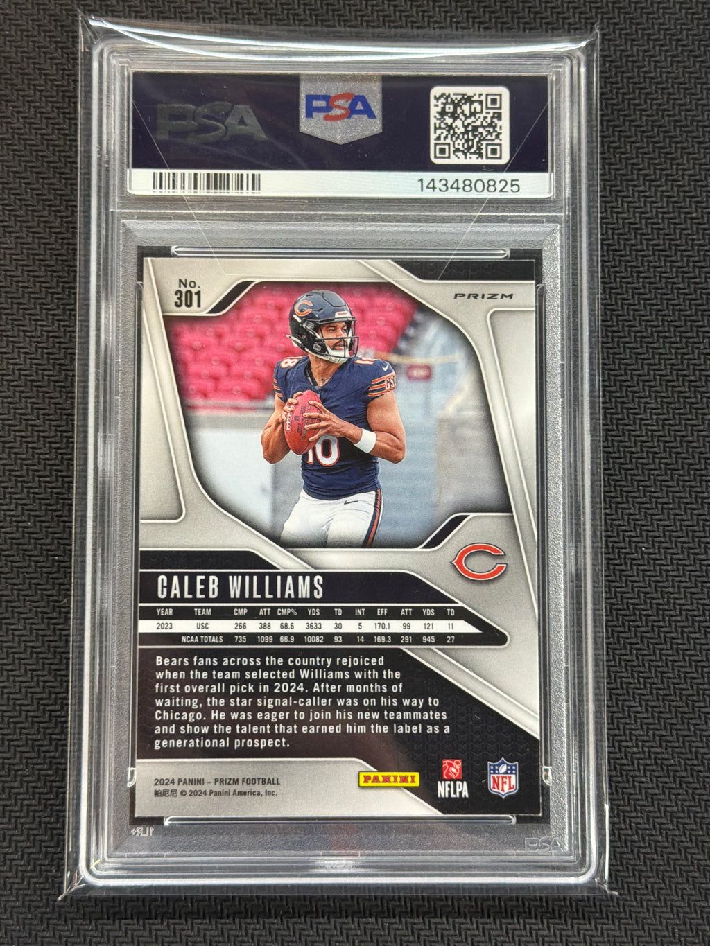 2024 Prizm Caleb Williams Rookie Silver PSA 9 825