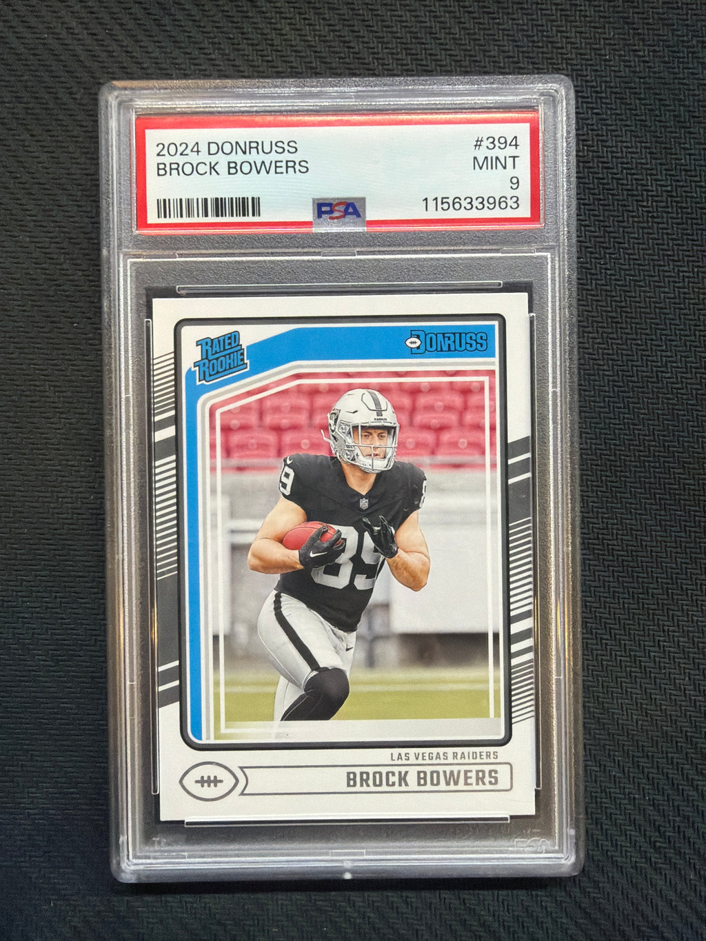 2024 Donruss Brock Bowers Rookie PSA 9 Raiders