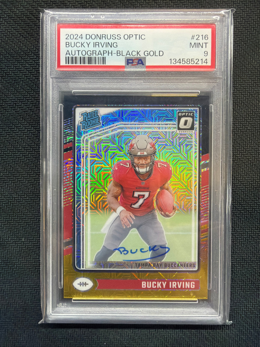 2024 Donruss Optic Bucky Irving Black Gold Auto /60 PSA 9 214