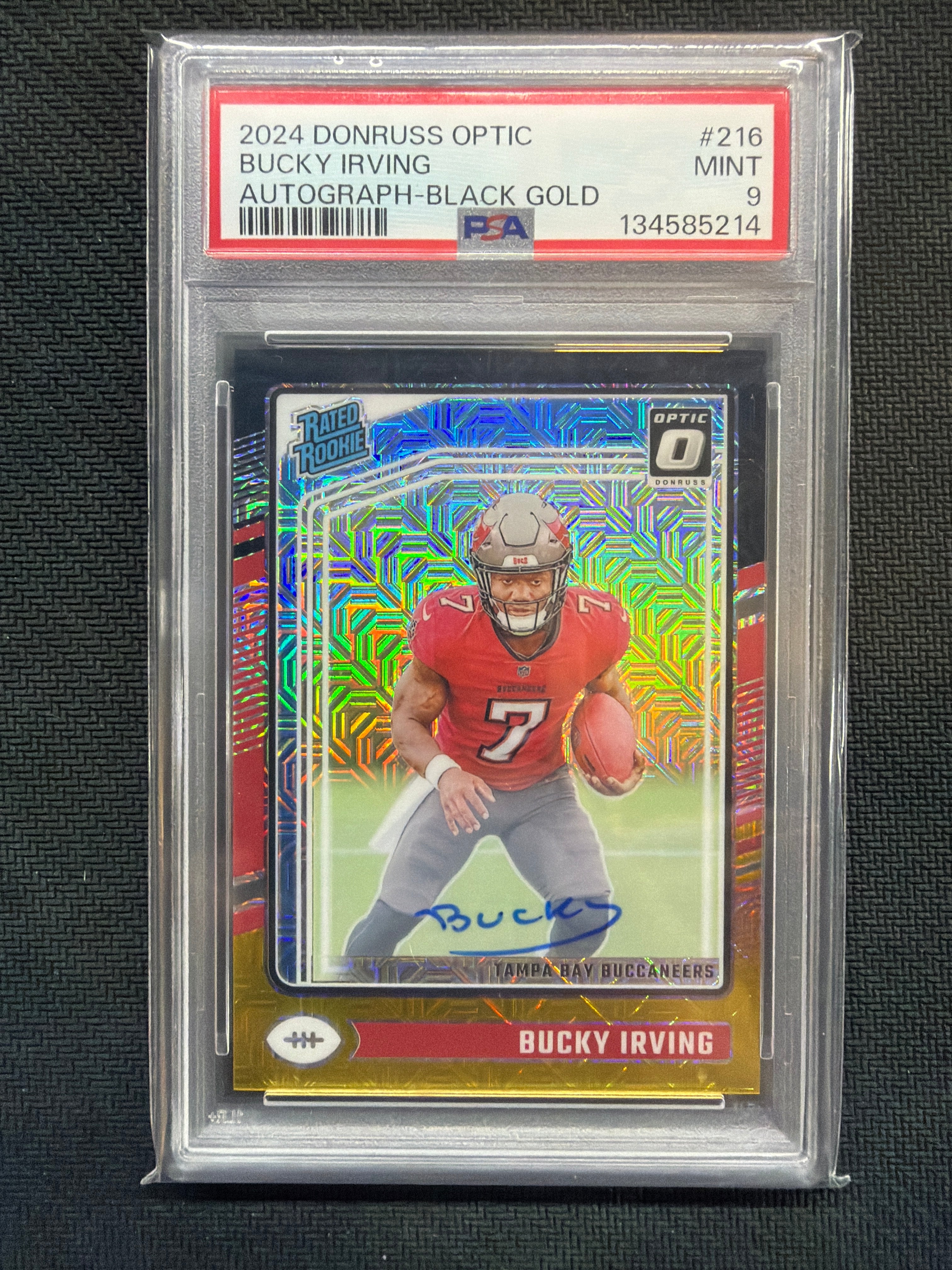 2024 Donruss Optic Bucky Irving Black Gold Auto /60 PSA 9 214