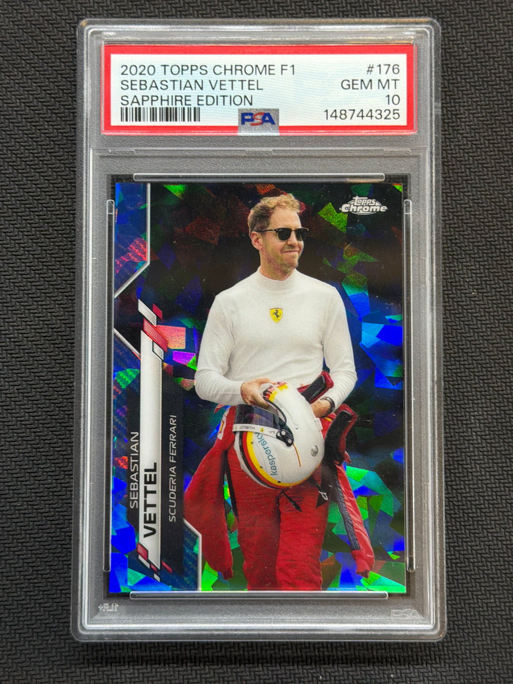 2020 Topps Chrome Sapphire F1 Sebastian Vettel #176 PSA 10