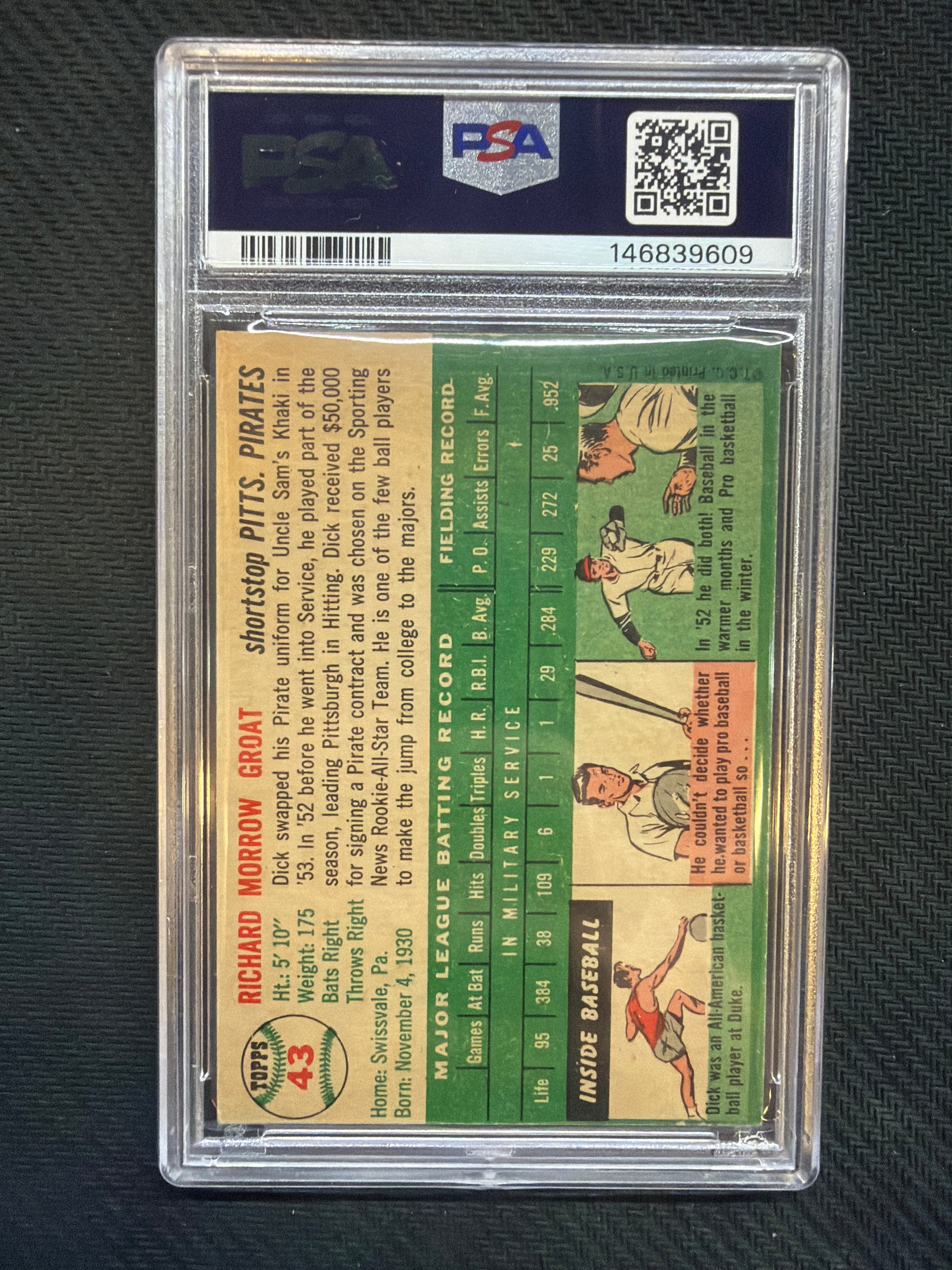 1954 Topps Dick Groat #43 PSA 6 Pirates