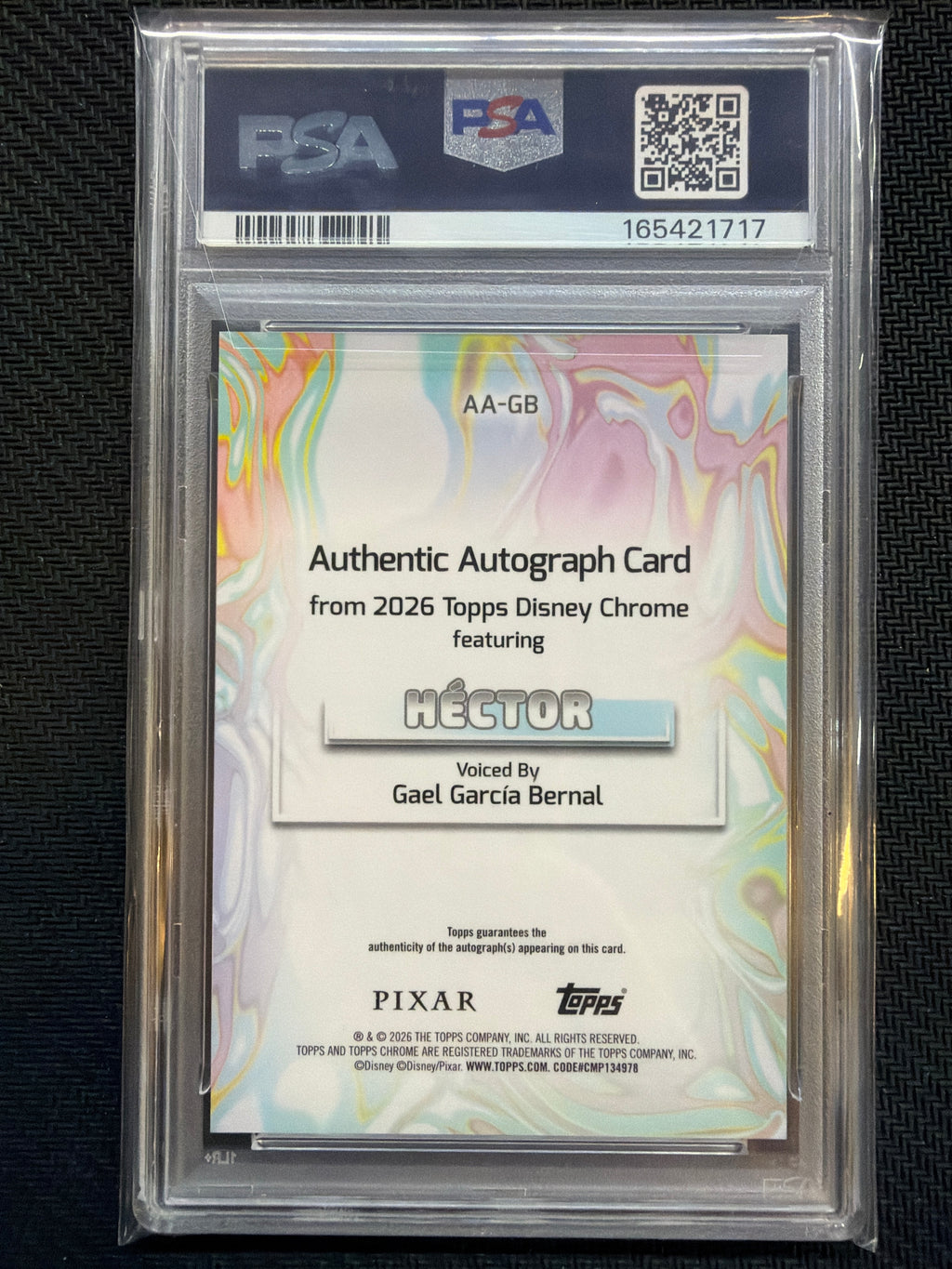 2026 Topps Chrome Disney Gael Garcia Bernal Auto /28 Red & Black Mickey PSA 9