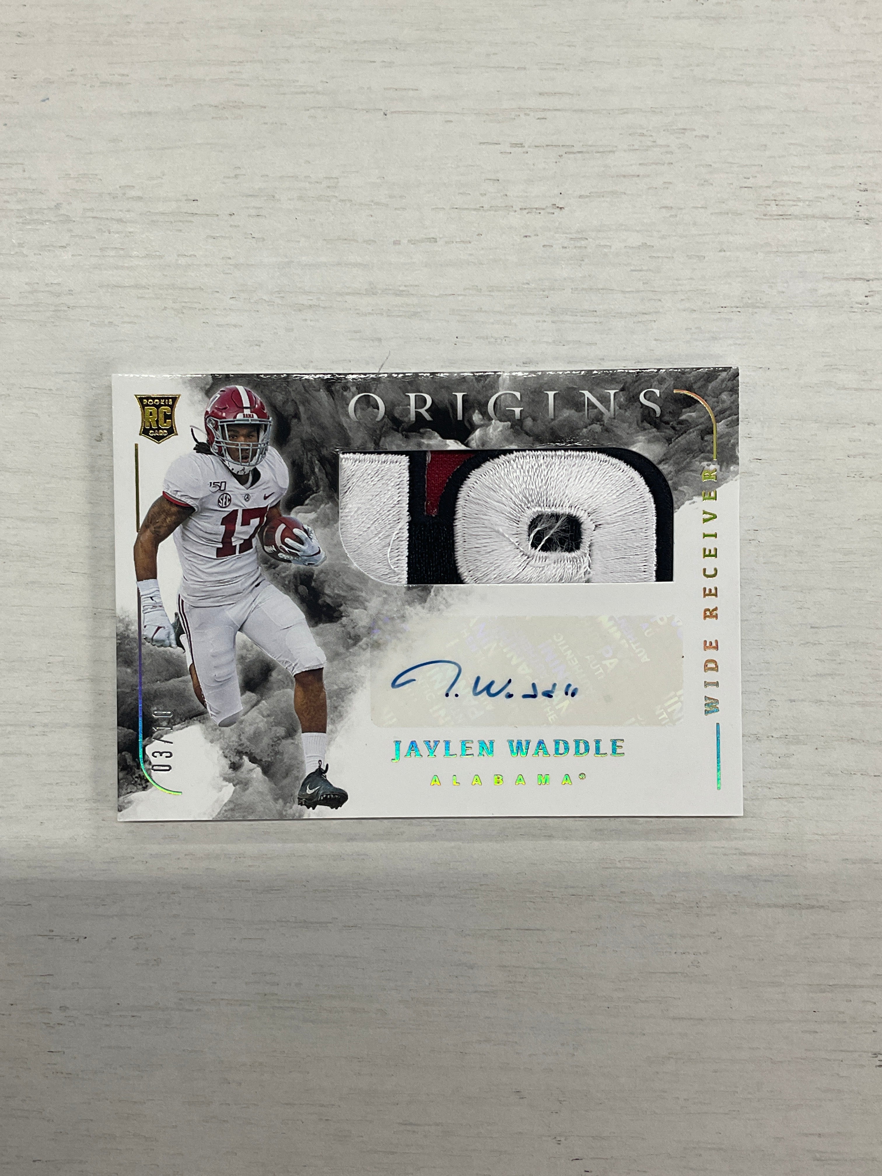 2021 Chronicles Draft Picks Origins Jaylen Waddle Patch Auto /10 Alabama