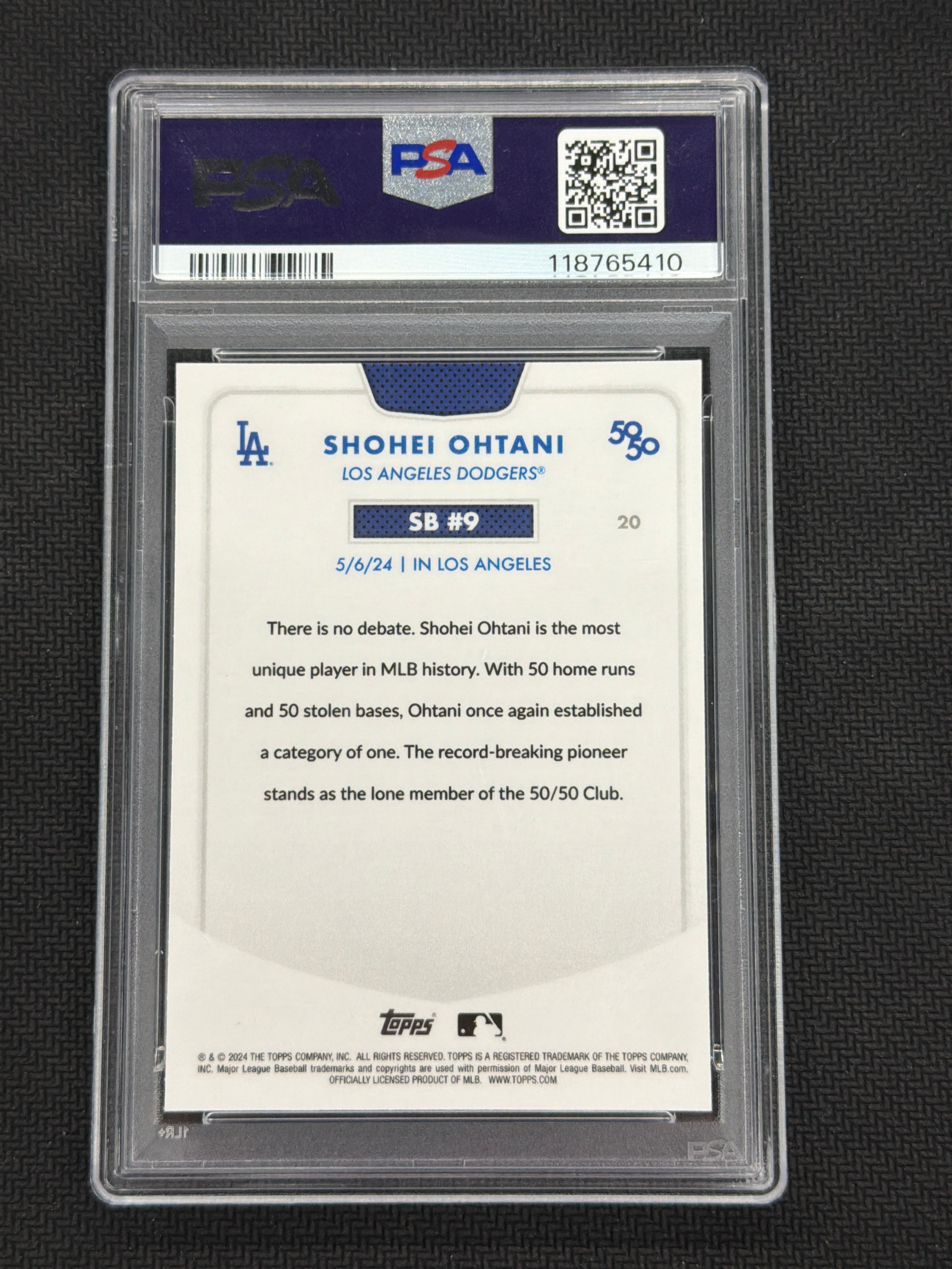 2024 Topps 50/50 Shohei Ohtani LA Logofractor /50 PSA 10 Dodgers #20