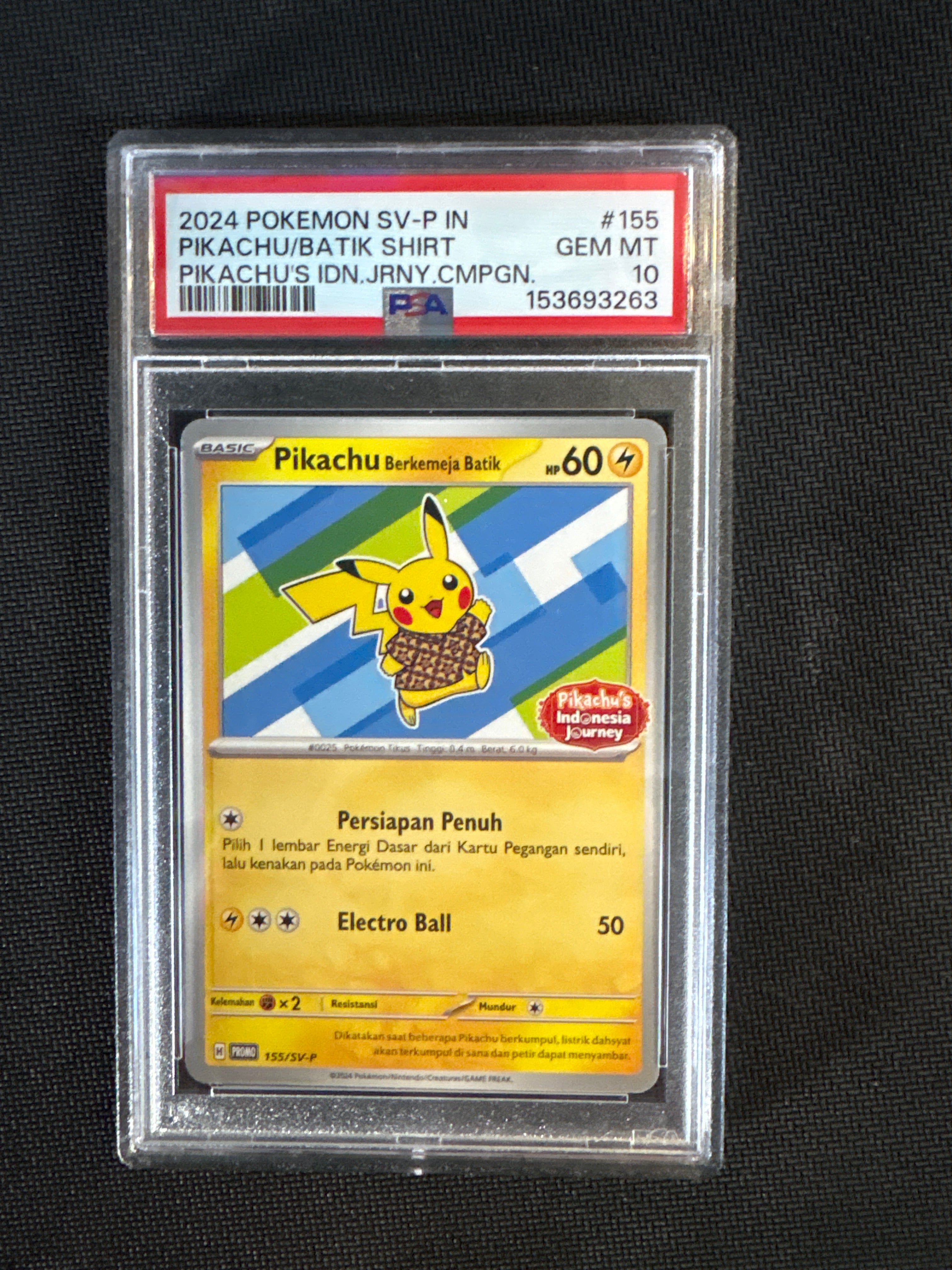 2024 Pokemon Pikachu Batik Shirt 155/SV-P PSA 10 – Magic City