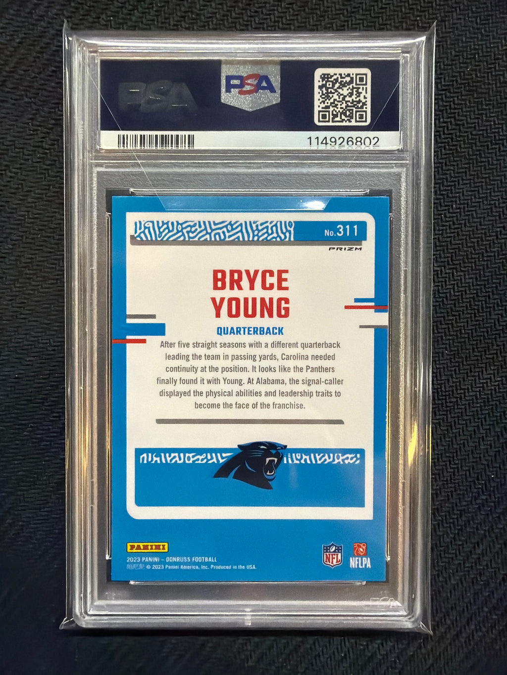 2023 Donrss Optic Preview Bryce Young Blue Scope PSA 10 #311 802 Panthers