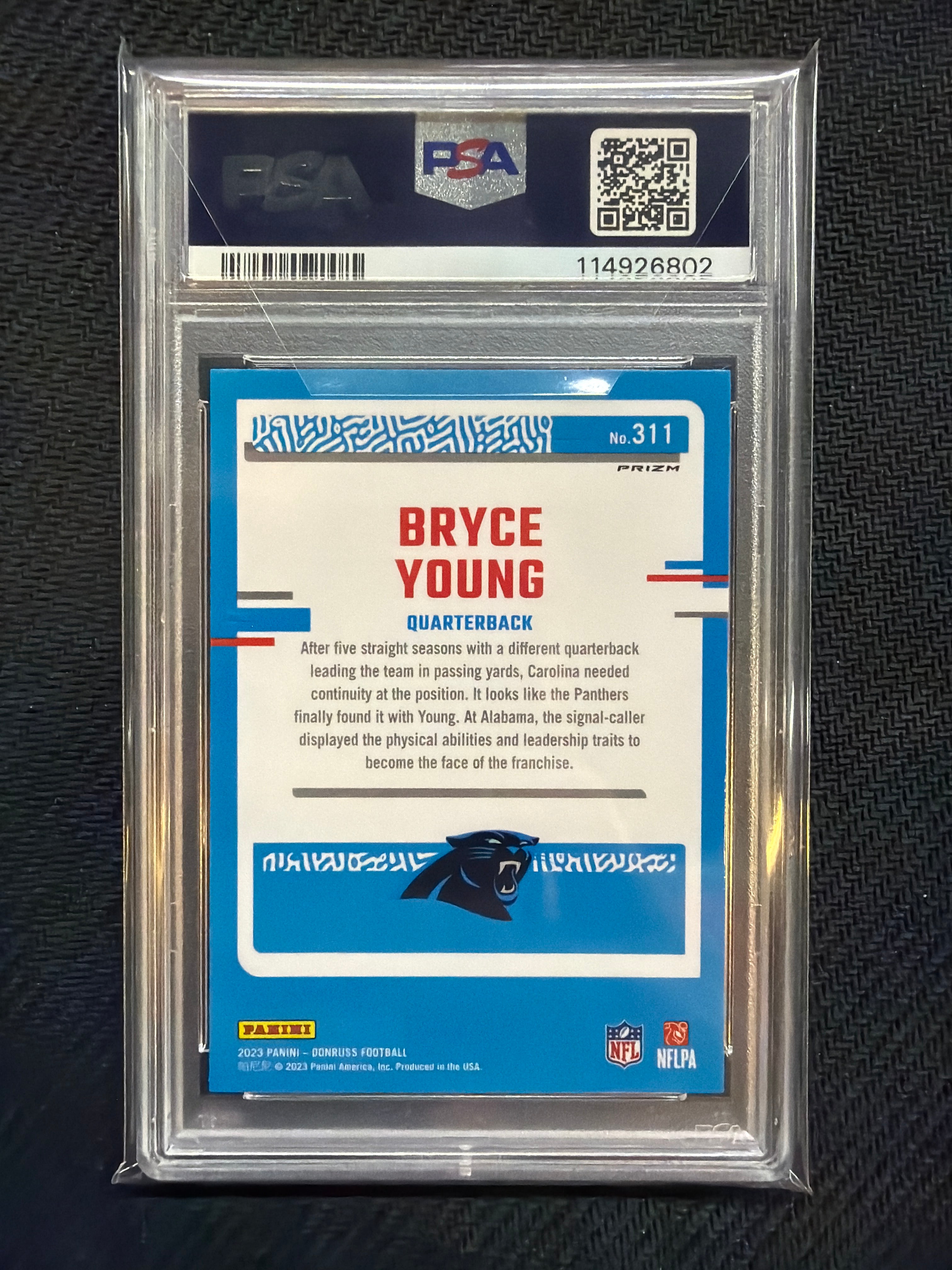 2023 Donrss Optic Preview Bryce Young Blue Scope PSA 10 #311 802 Panthers