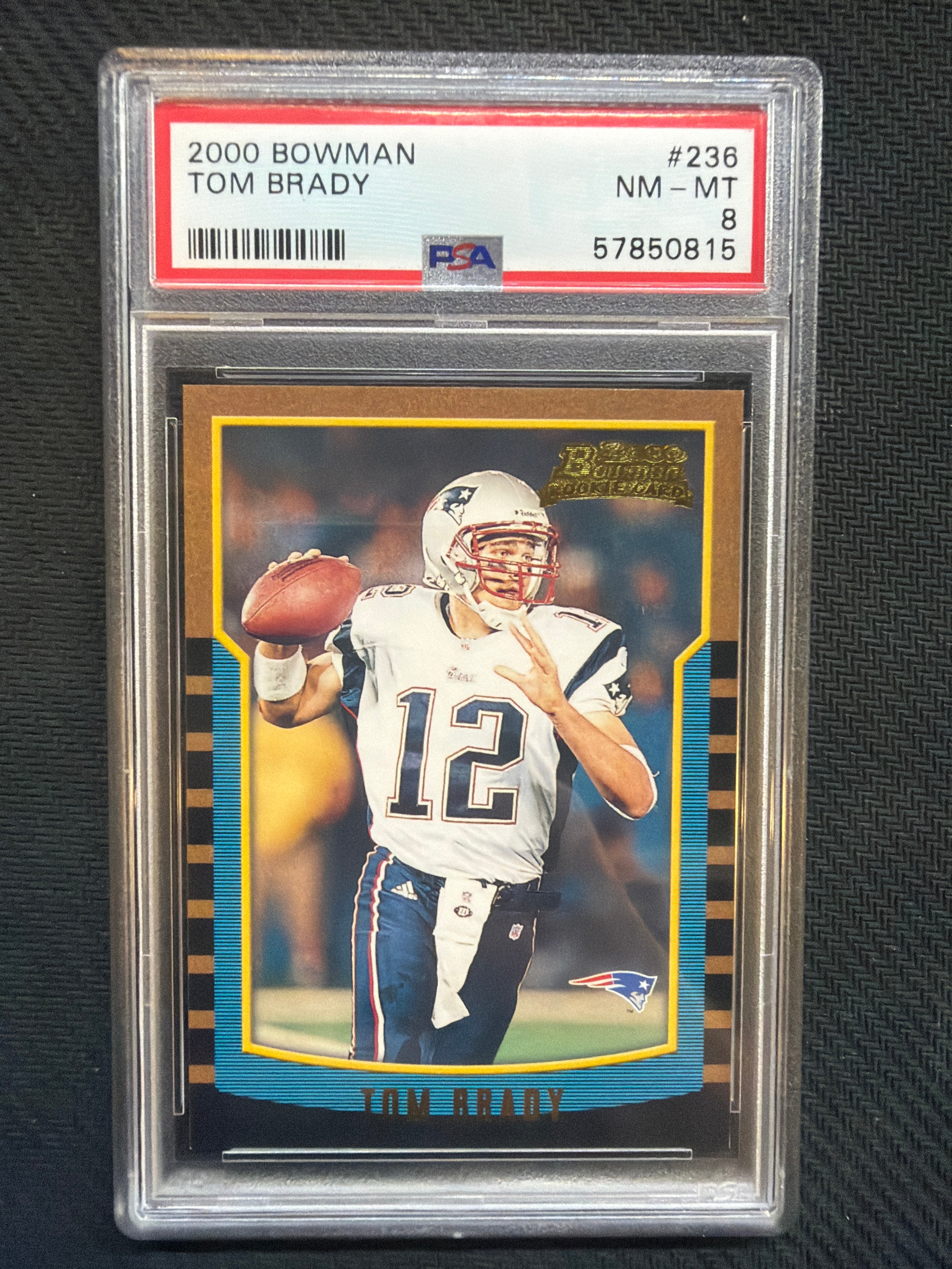 2000 Bowman Tom Brady Rookie #236 PSA 8 Patriots 815