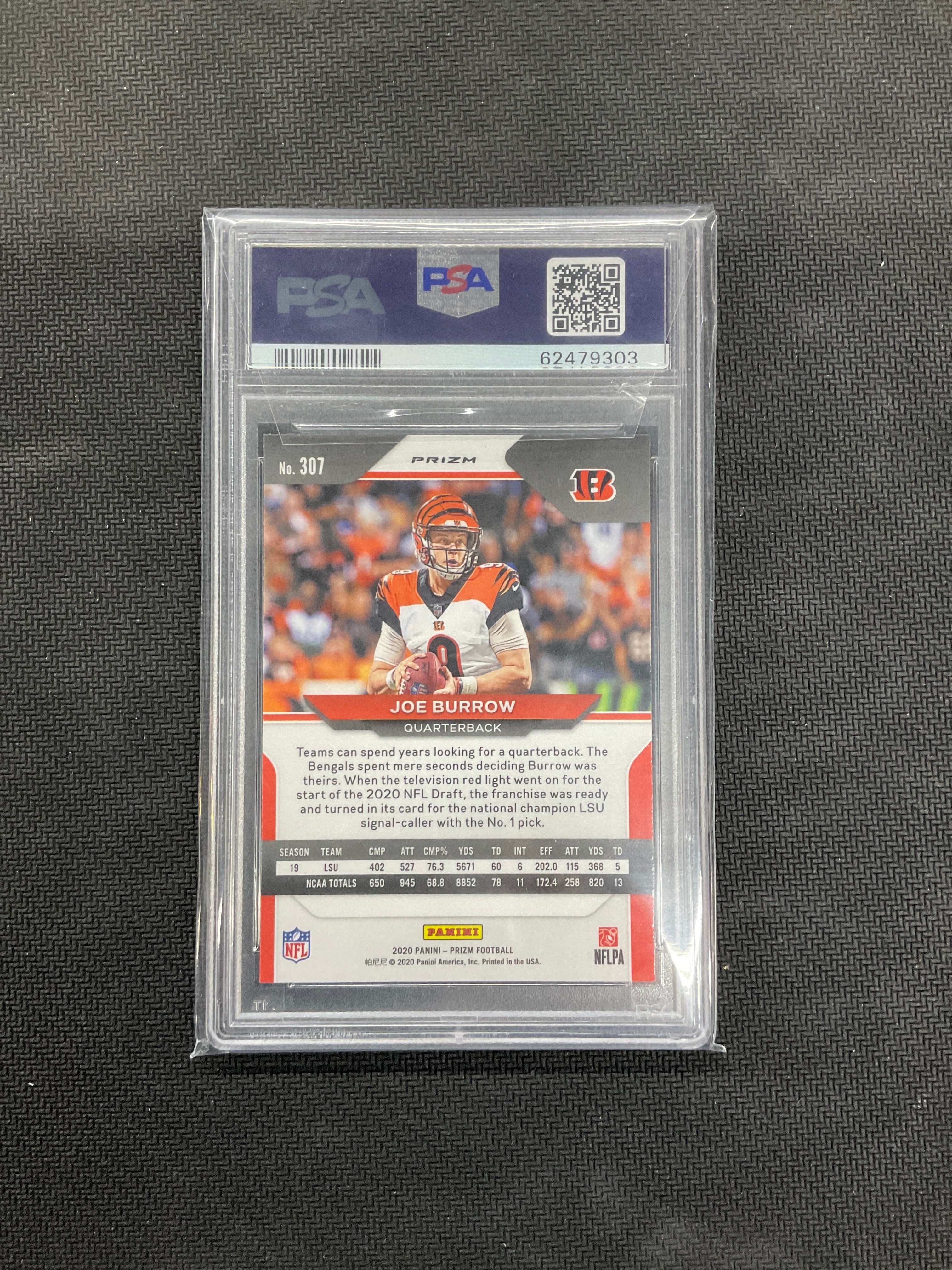 2020 Prizm Joe Burrow Snakeskin Rookie #307 PSA 8 Bengals