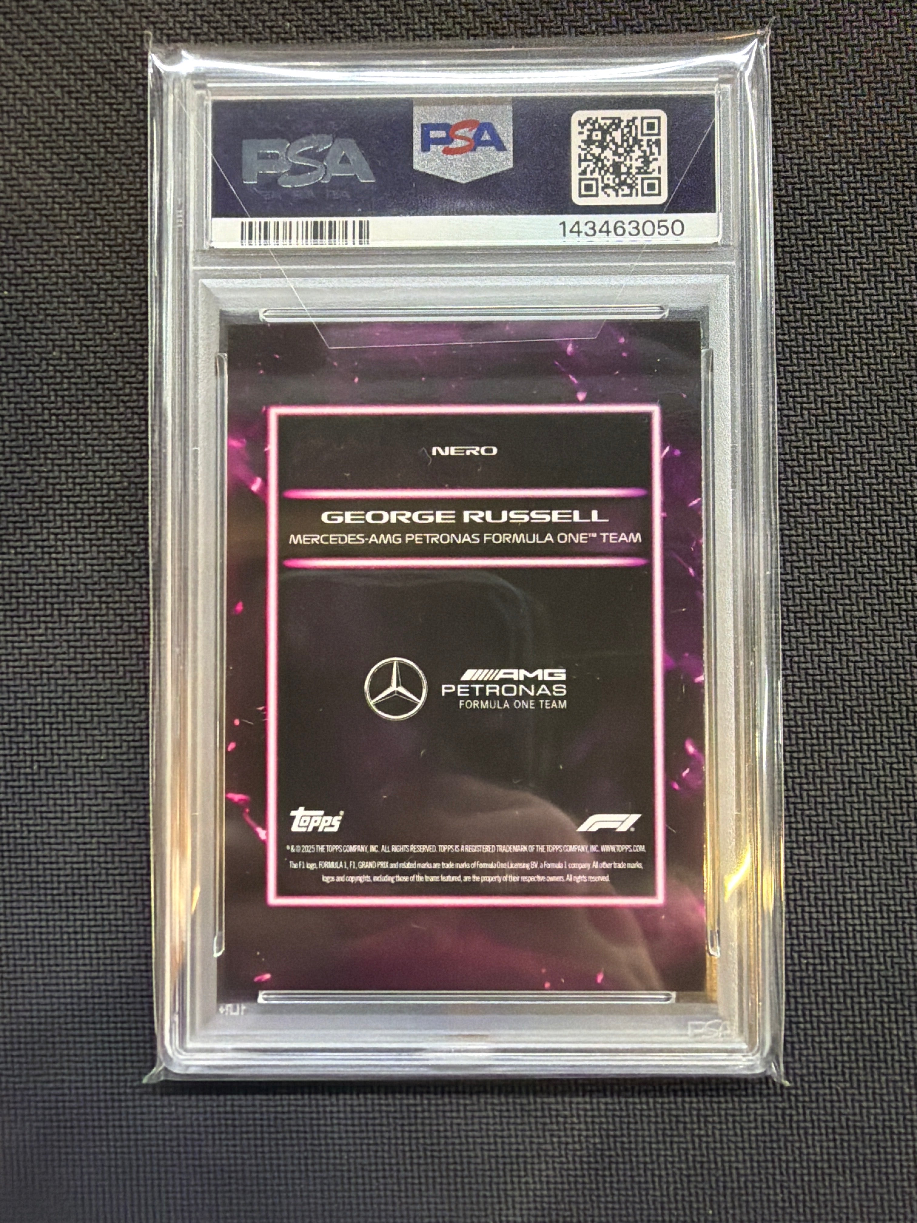 2025 Topps Lights Out George Russell Nero Purple /50 PSA 9