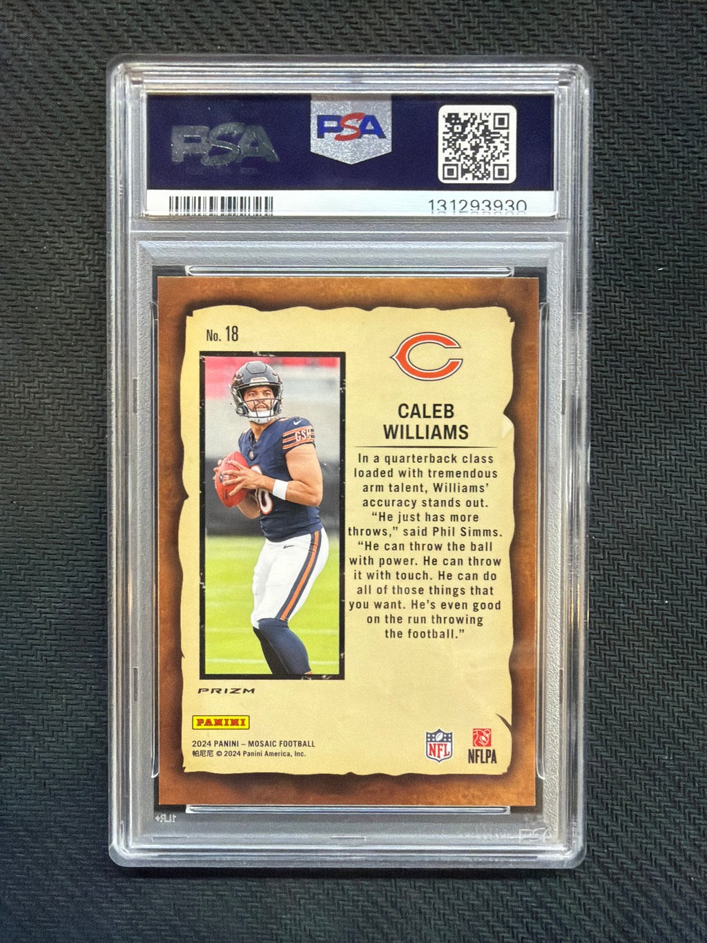 2024 Mosaic Caleb Williams Notoriety Mosaic Rookie PSA 10 Bears