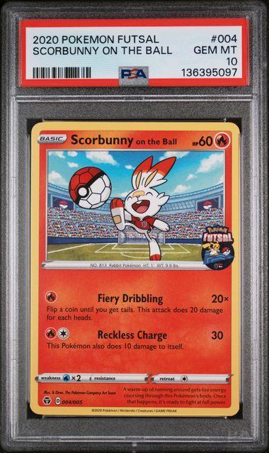 2020 Pokemon Futsal Scorbunny on the Ball 004 PSA 10