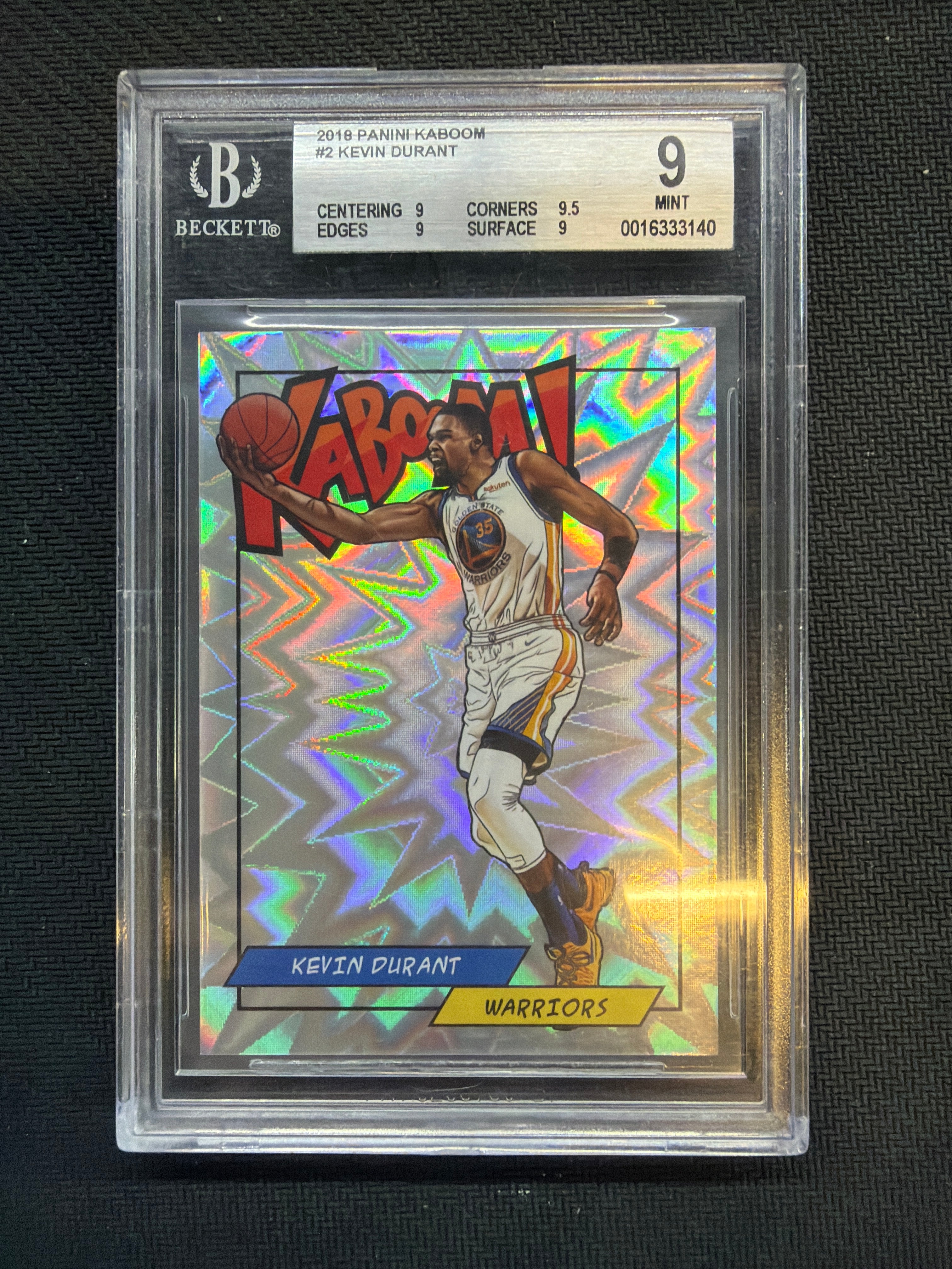 2018 Panini Kaboom! Kevin Durant BGS 9 Warriors