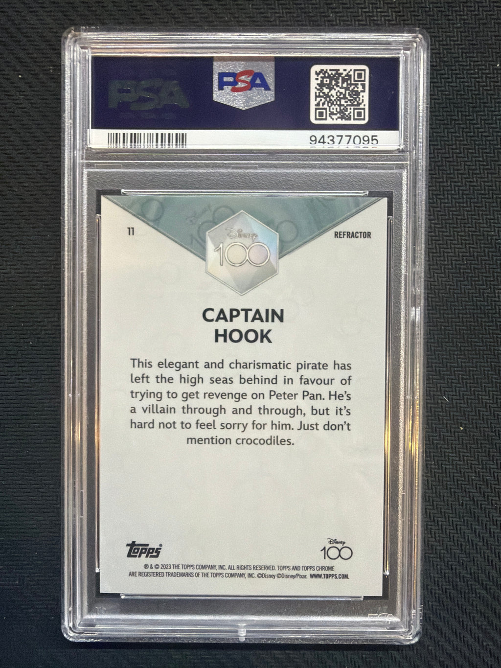 2023 Topps Chrome Disney 100 Captain Hook Refractor #11 PSA 10 095