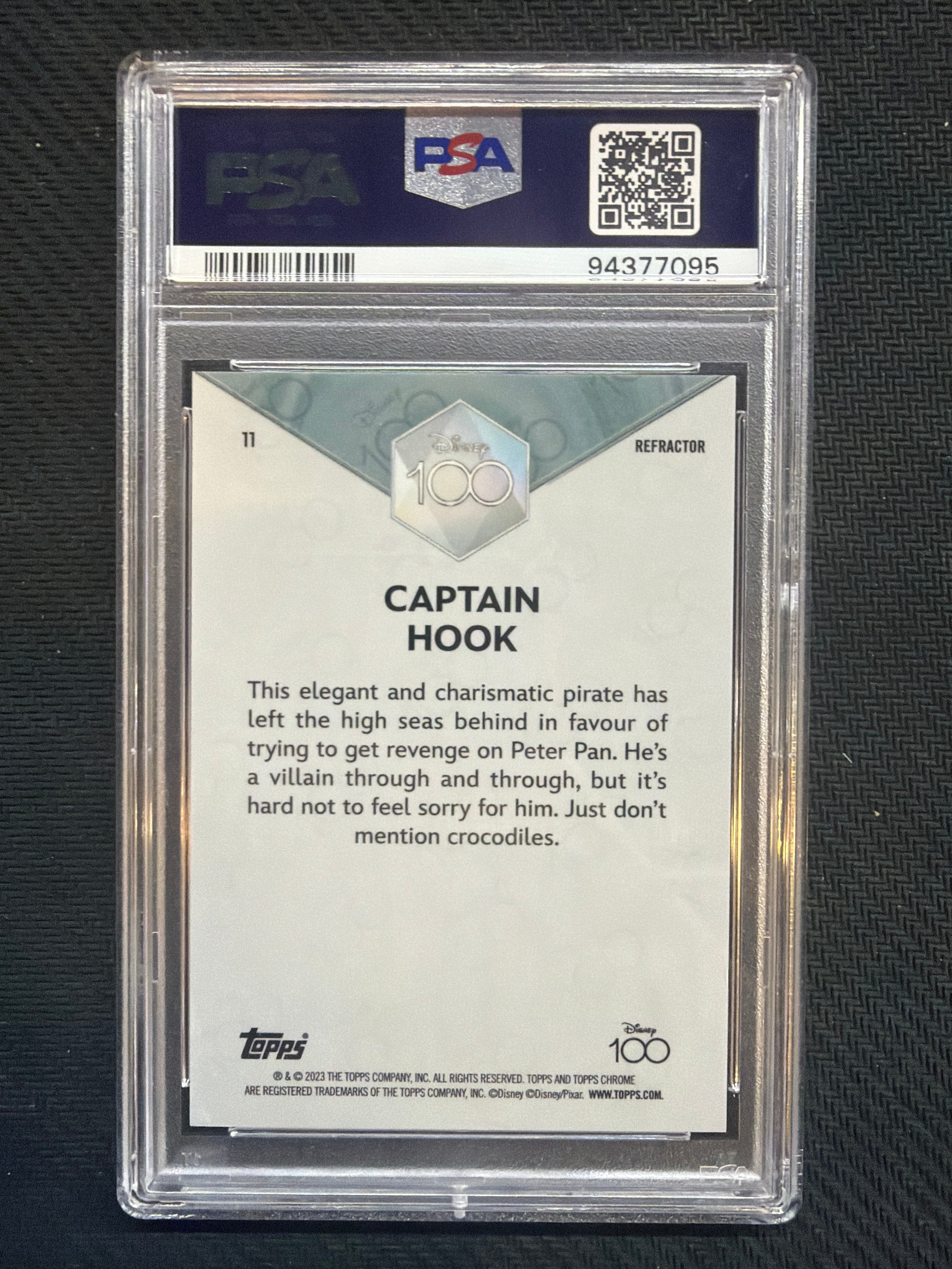 2023 Topps Chrome Disney 100 Captain Hook Refractor #11 PSA 10 095