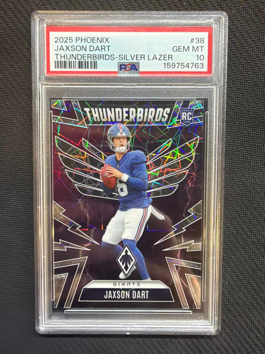 2025 Phoenix Jaxson Dart Thunderbirds /149 Silver Lazer PSA 10 763
