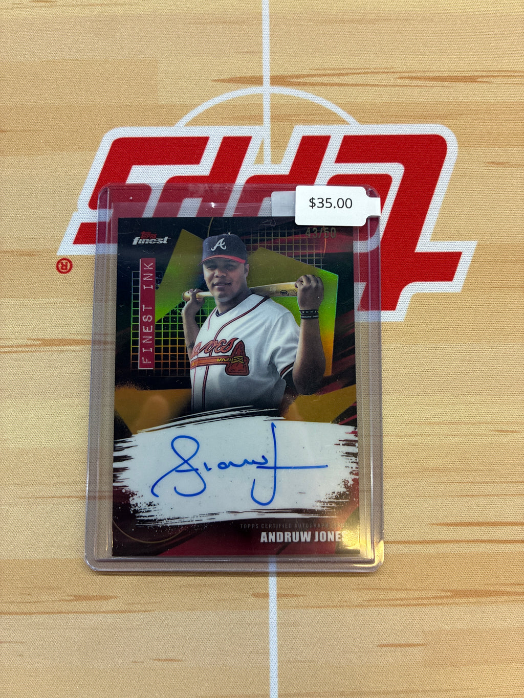 2026 Topps Finest Andruw Jones Finest Ink Auto Gold Refractor /50 #FI-AJ Braves