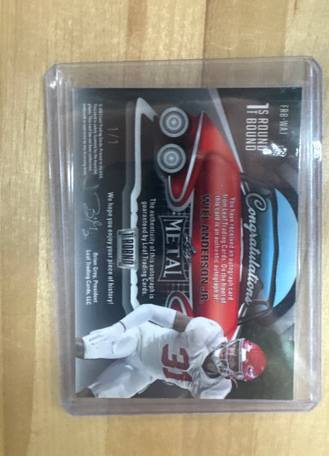 2023 Leaf Will Anderson 1st RDBND Auto 1/1 Yellow Alabama
