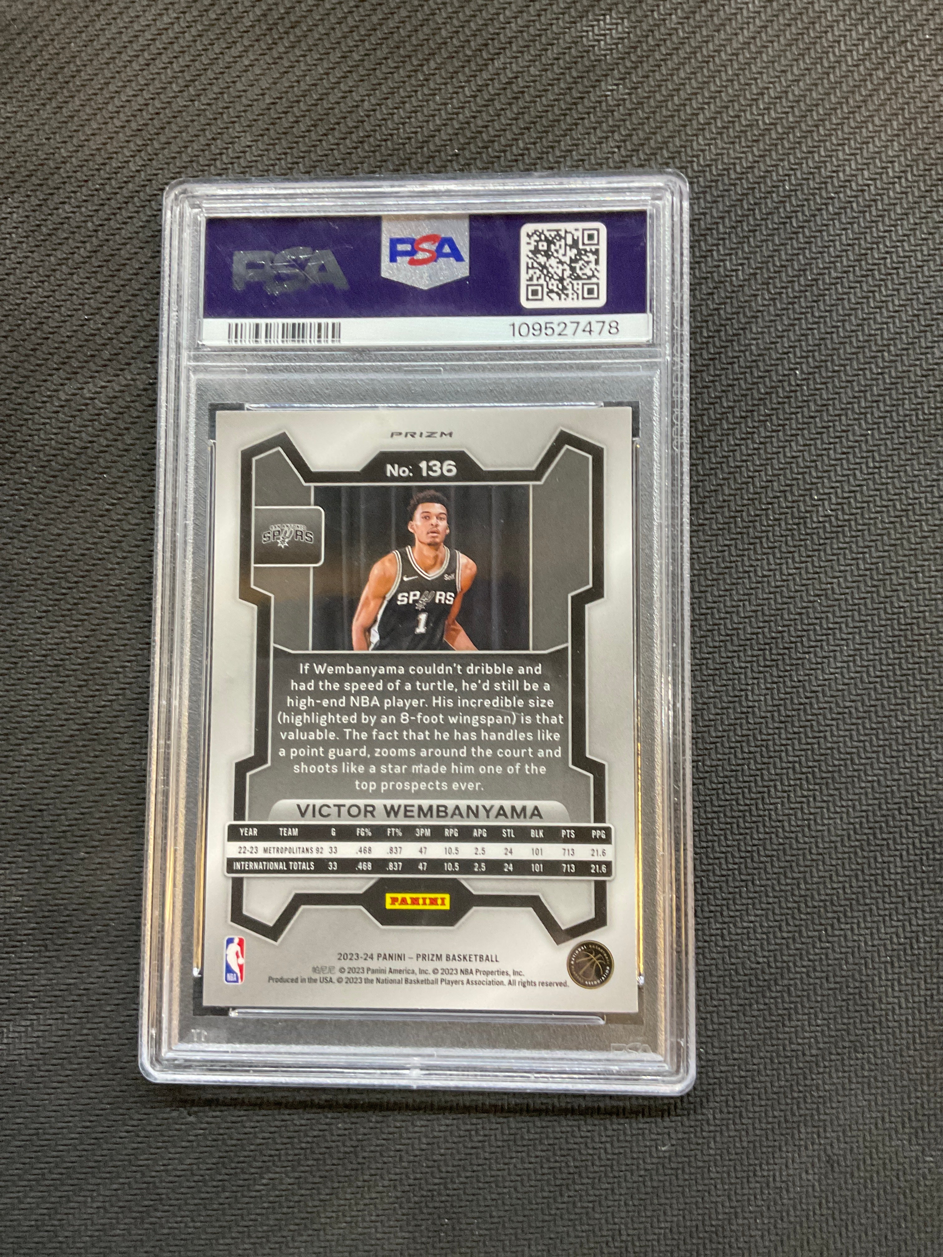2023 Prizm Victor Wembanyama Rookie Green PSA 10 478 Spurs