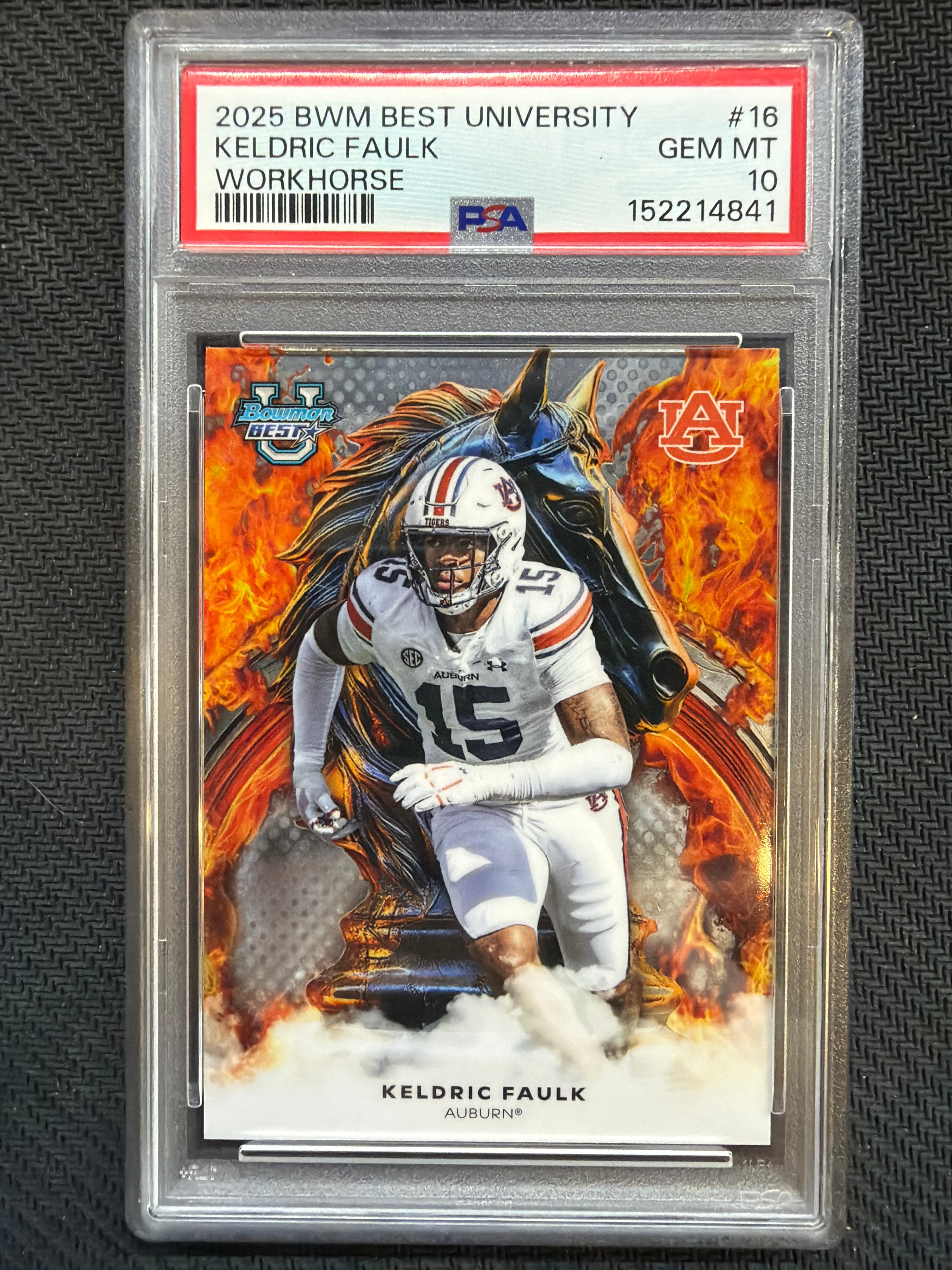 2025 Bowman's Best Keldric Faulk Rookie Workhorse #16 PSA 10 Auburn