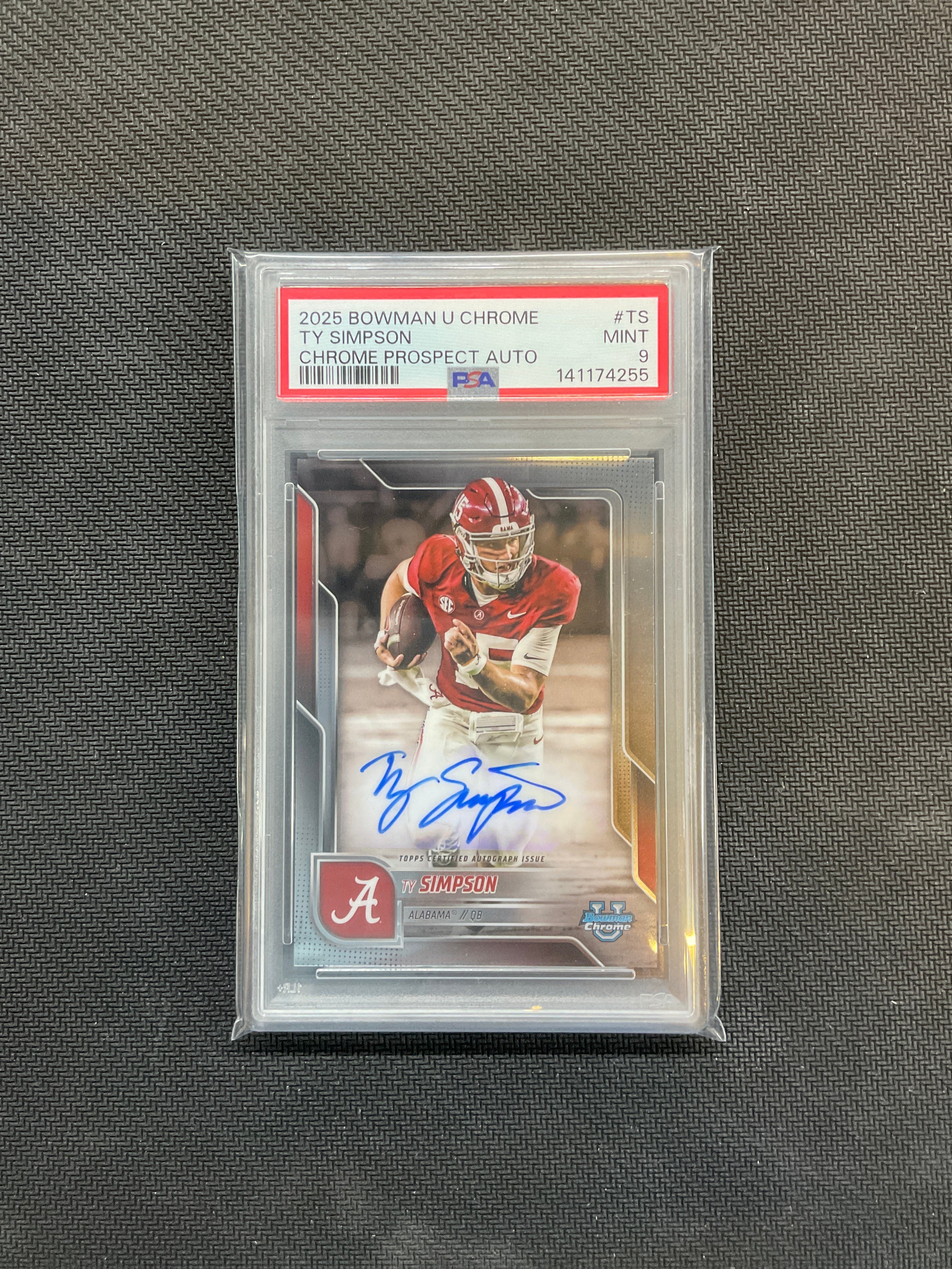 2025 Bowman U Chrome Ty Simpson Rookie Auto PSA 10 Alabama 255