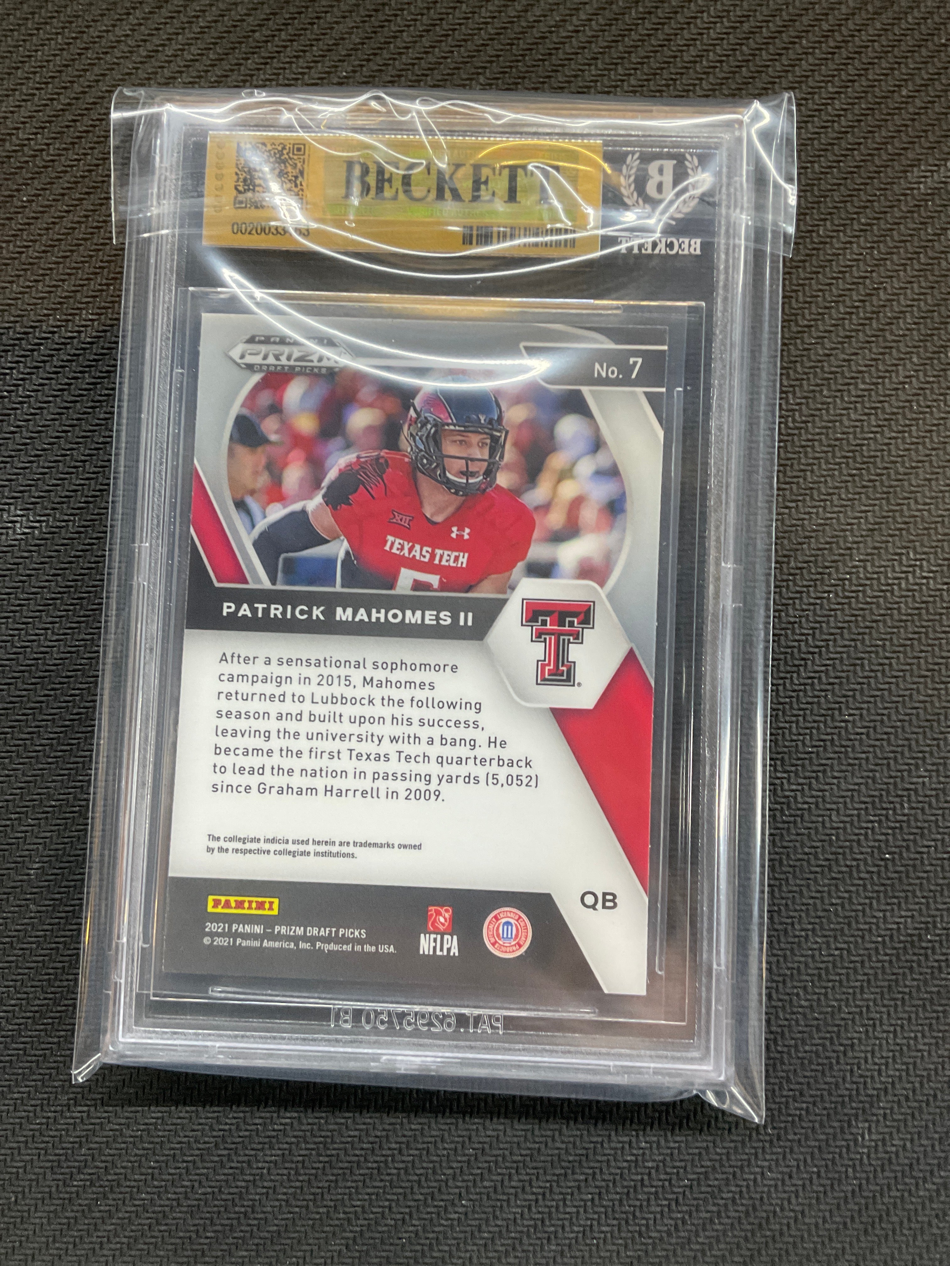2021 Prizm Draft Picks Patrick Mahomes II BGS 9.5 Texas Tech