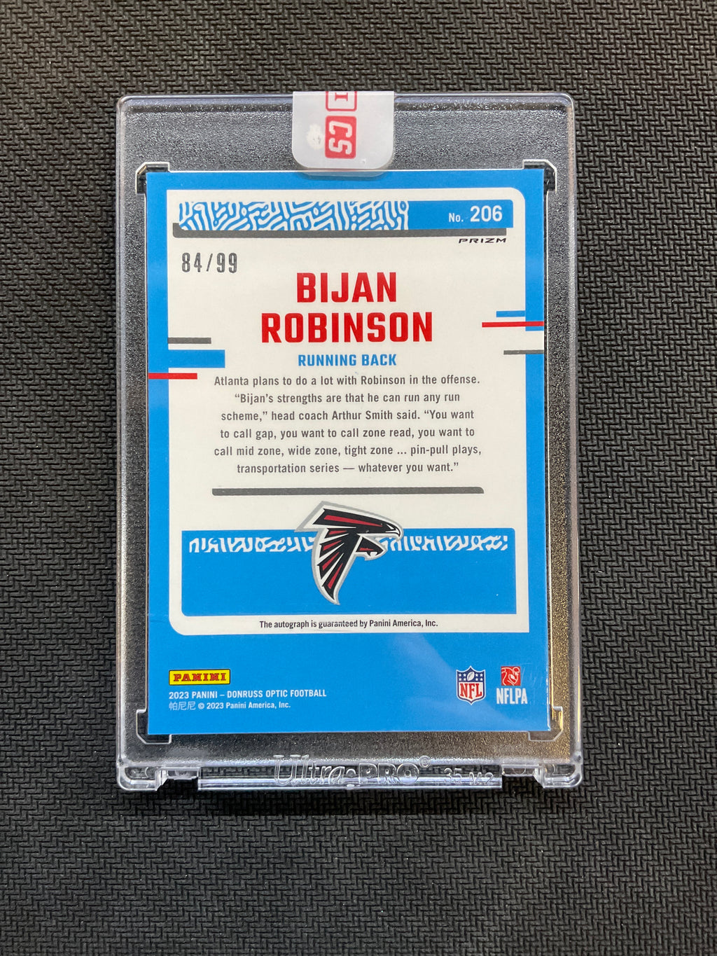 2023 Donruss Optic Bijan Robinson Rookie Auto /99 Falcons