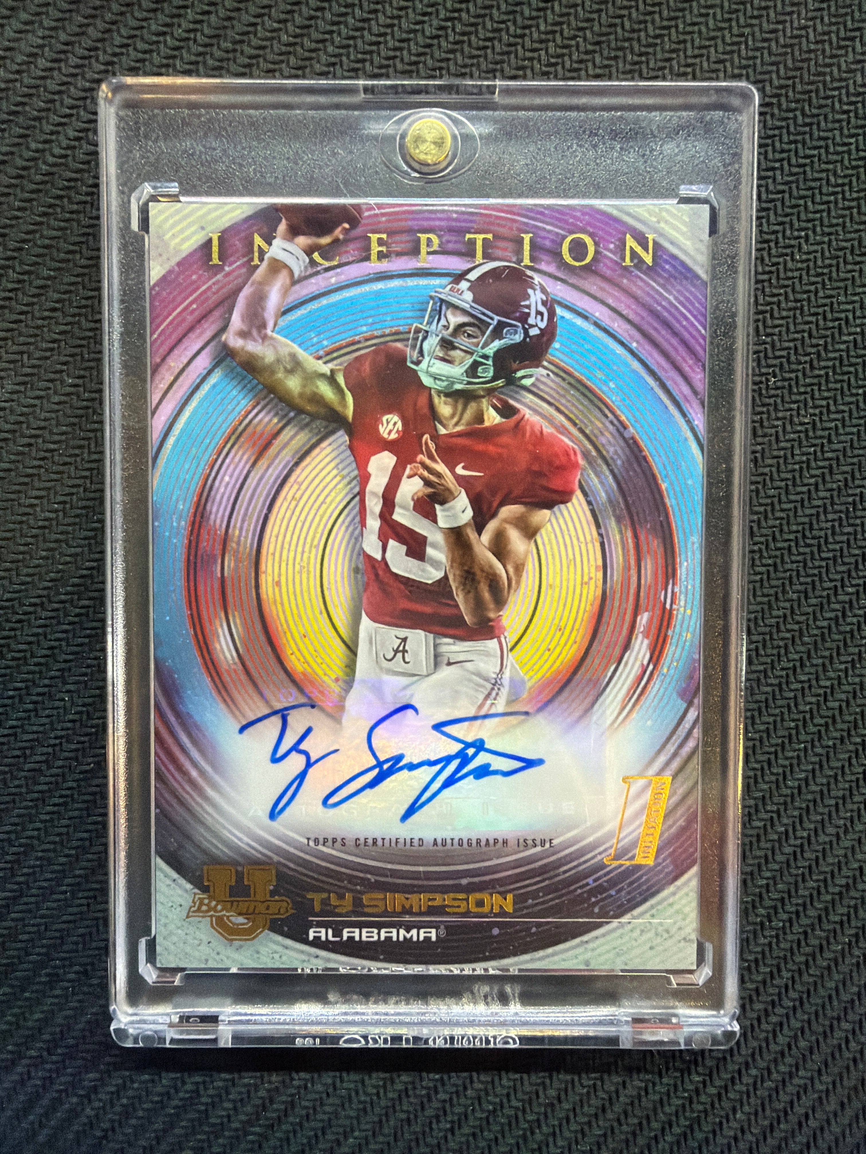 2022 Bowman U Inception Ty Simpson Rookie Auto Alabama