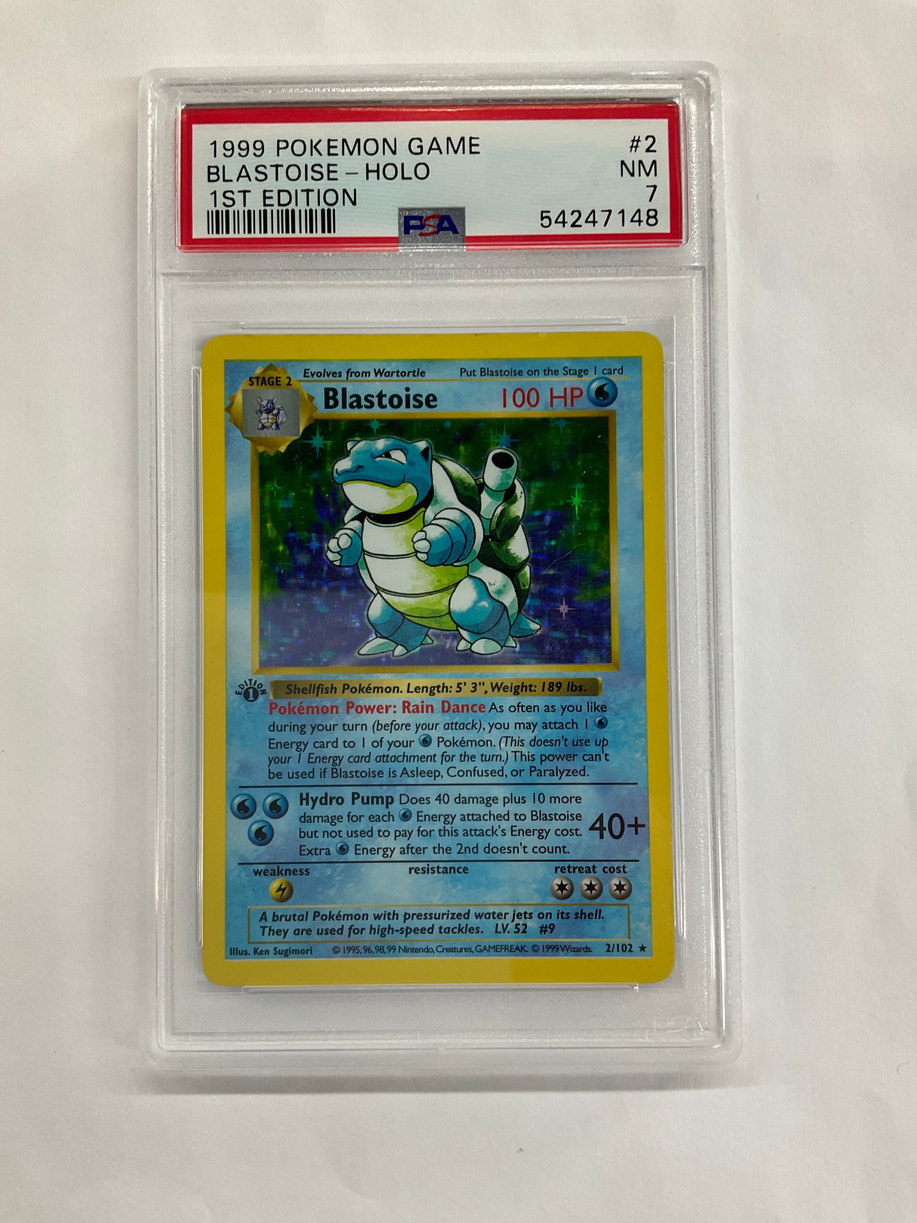 1999 Pokemon Blastoise 2 Holo 1st Edition PSA 7