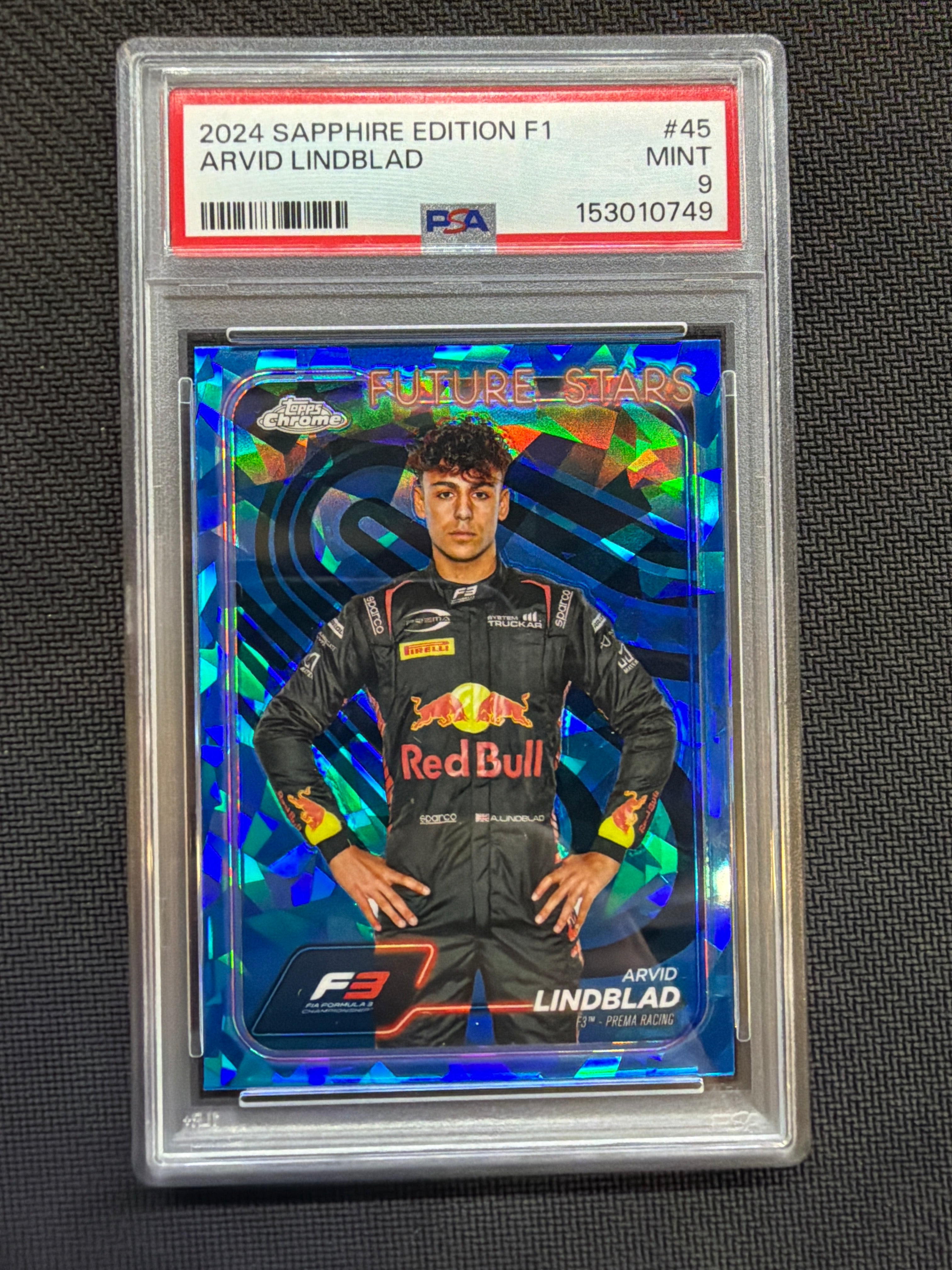 2024 Topps Chrome F1 Sapphire Arvid Lindblad Rookie PSA 9