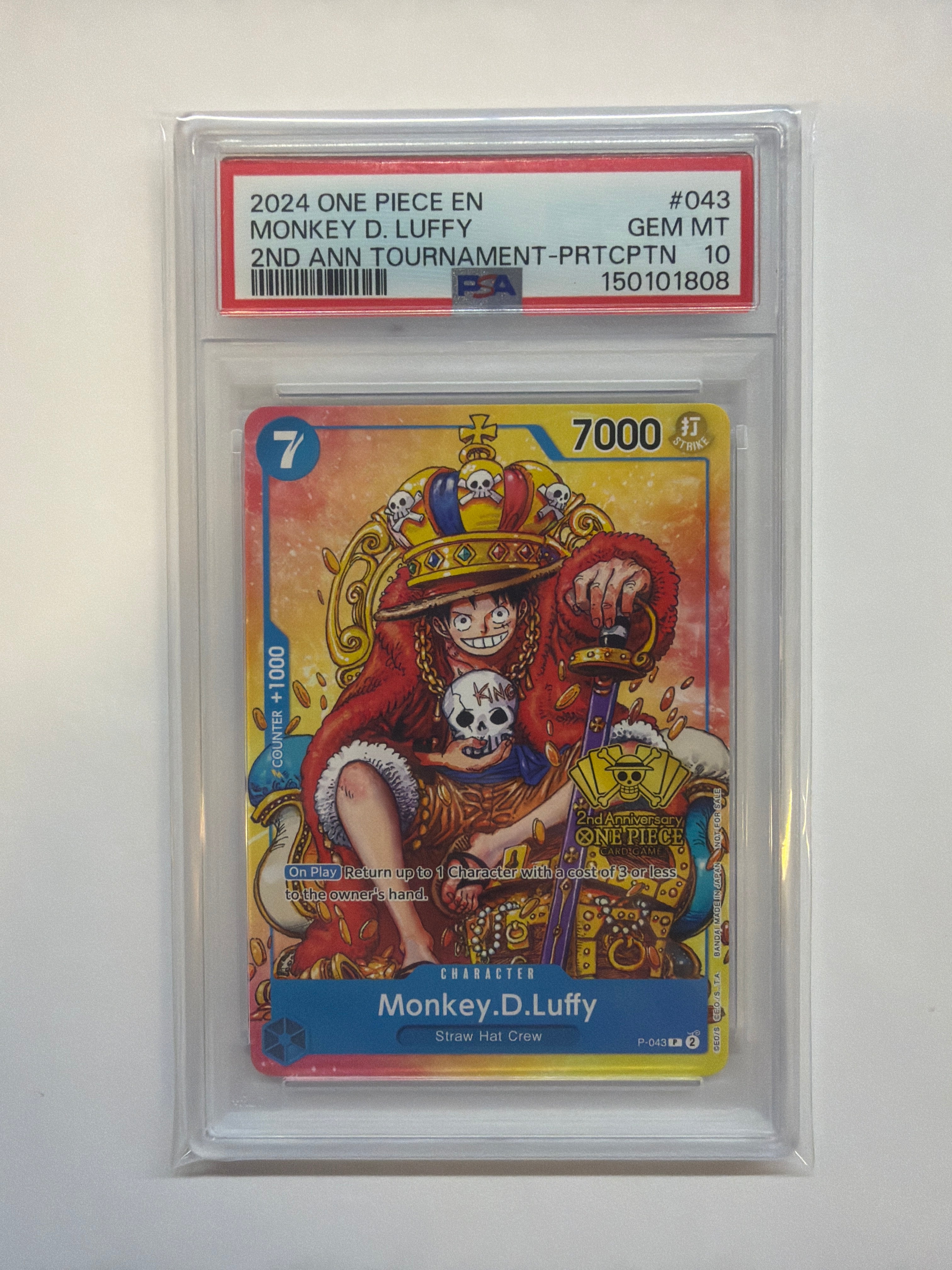 2024 ONE PIECE PROMOS #043 MONKEY D. LUFFY PSA 10