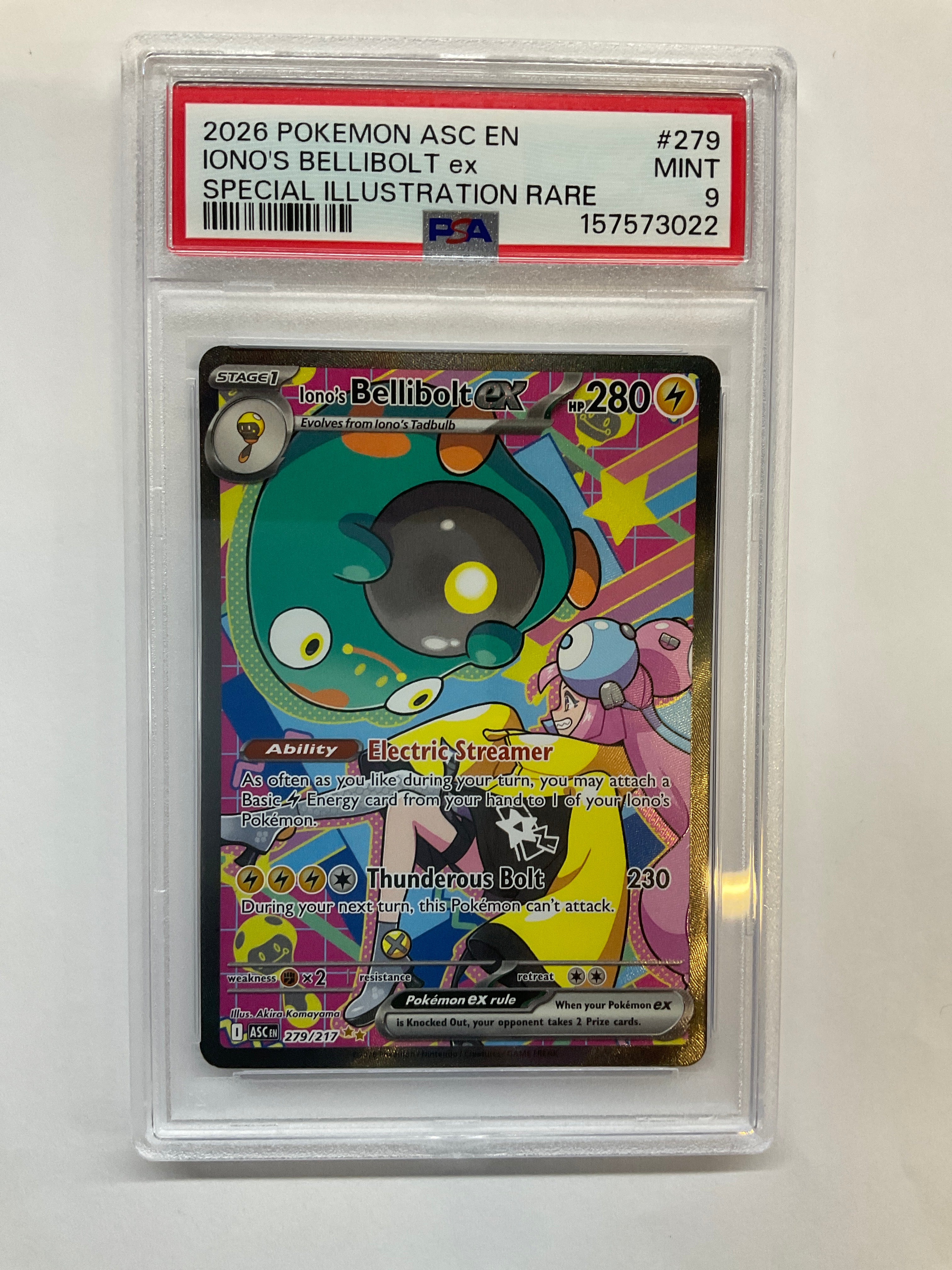 2026 Pokemon Ascended Iono's Bellibolt ex #279 PSA 9