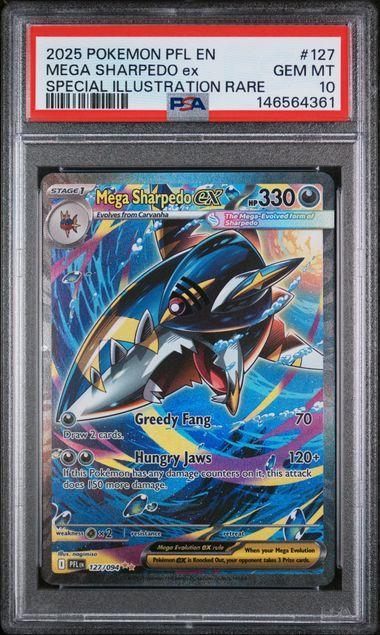 2025 Pokemon Phantasmal Flames Mega Sharpedo ex 127 PSA 10