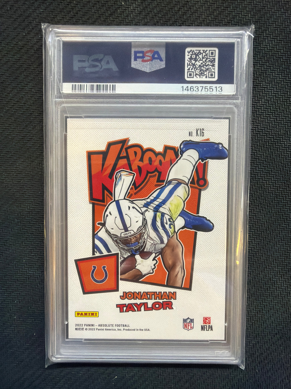 2022 Absolute Jonathan Taylor Kaboom! Vertical #K16 PSA 10 513