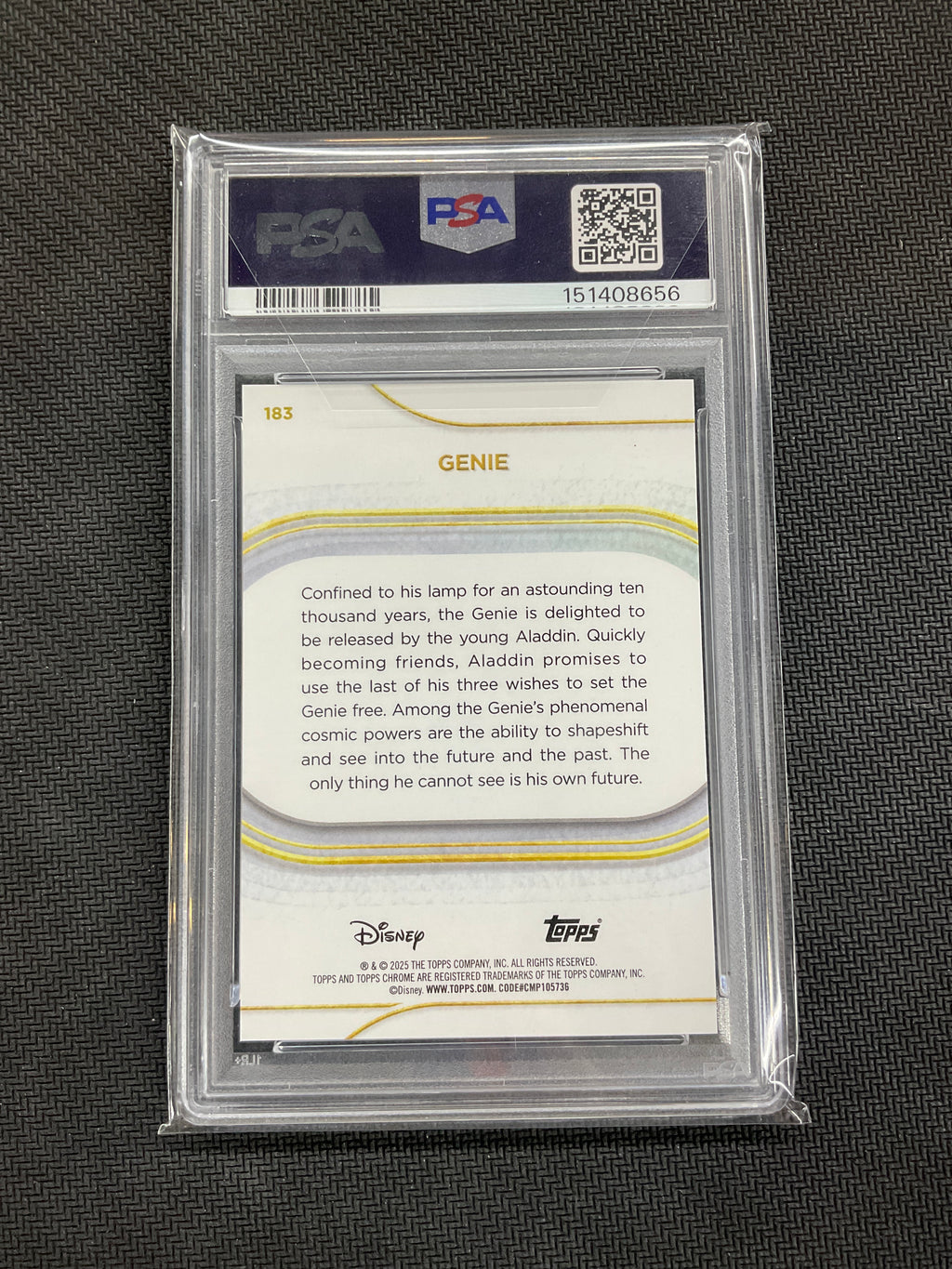 2025 Topps Chrome Disney Genie Gold Wave /50 #183 PSA 8