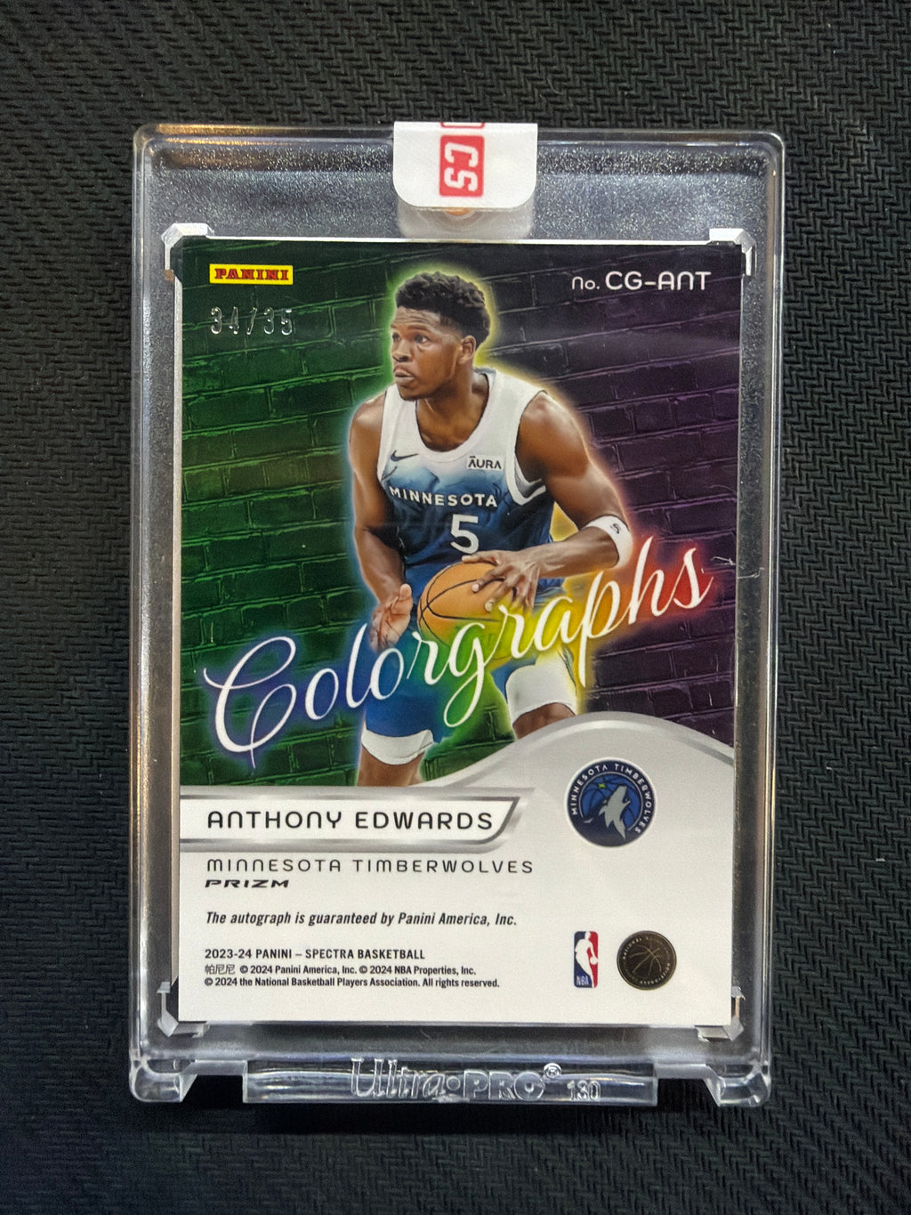 2023-24 Spectra Anthony Edwards Colorgraphs Auto /35