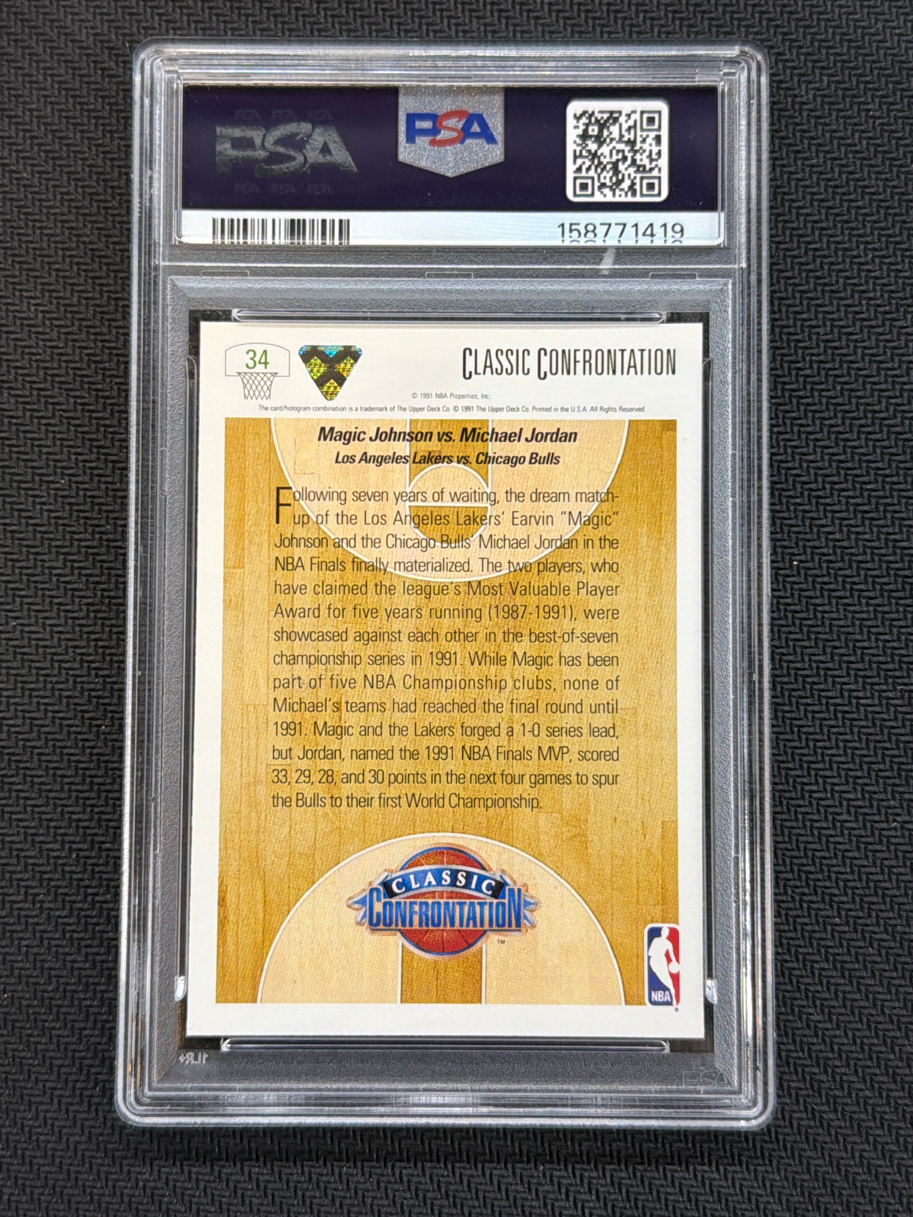 1991 Upper Deck Magic Johnson Michael Jordan PSA 9 #34