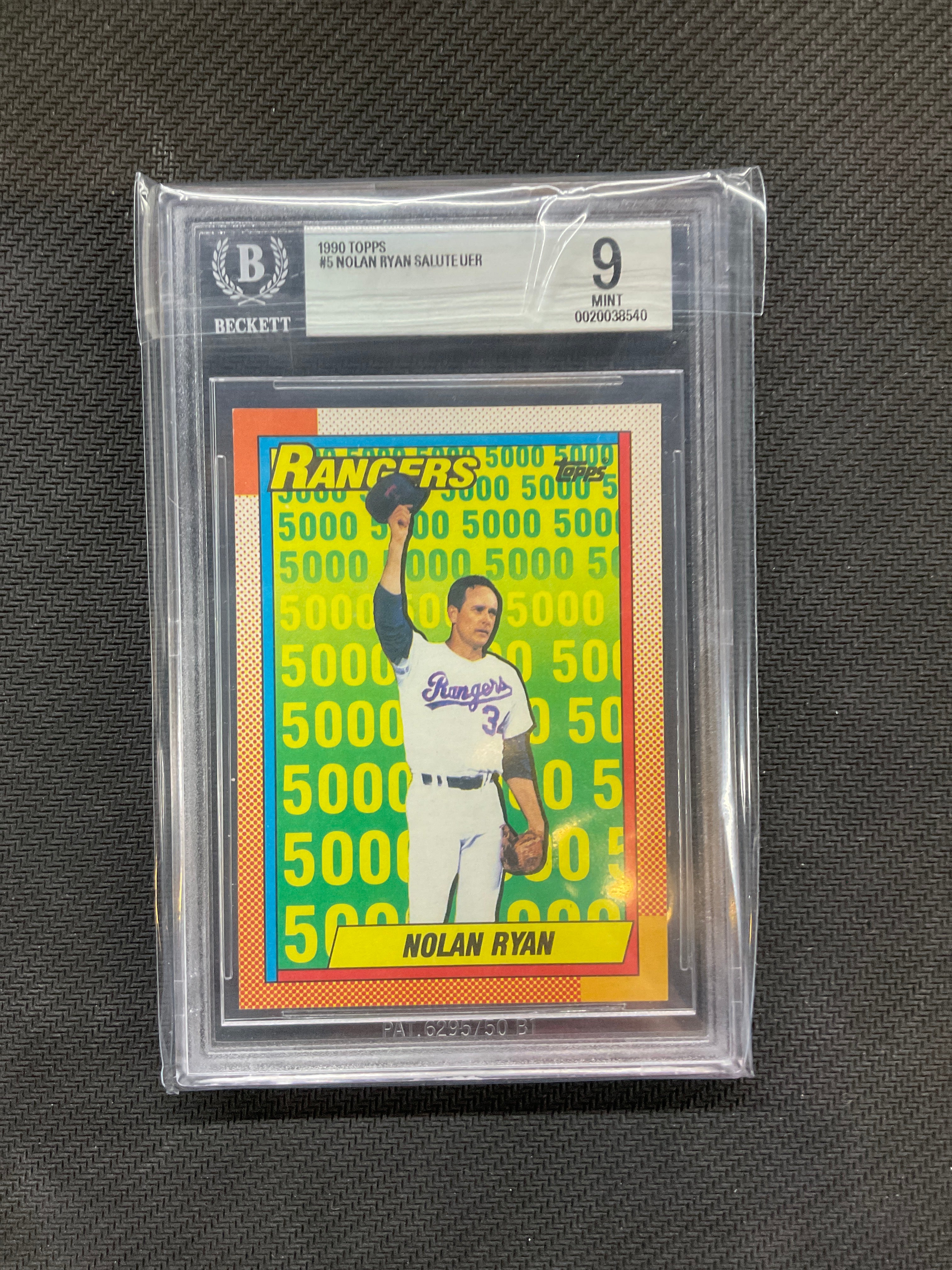 1990 Topps Nolan Ryan Slaute BGS 9