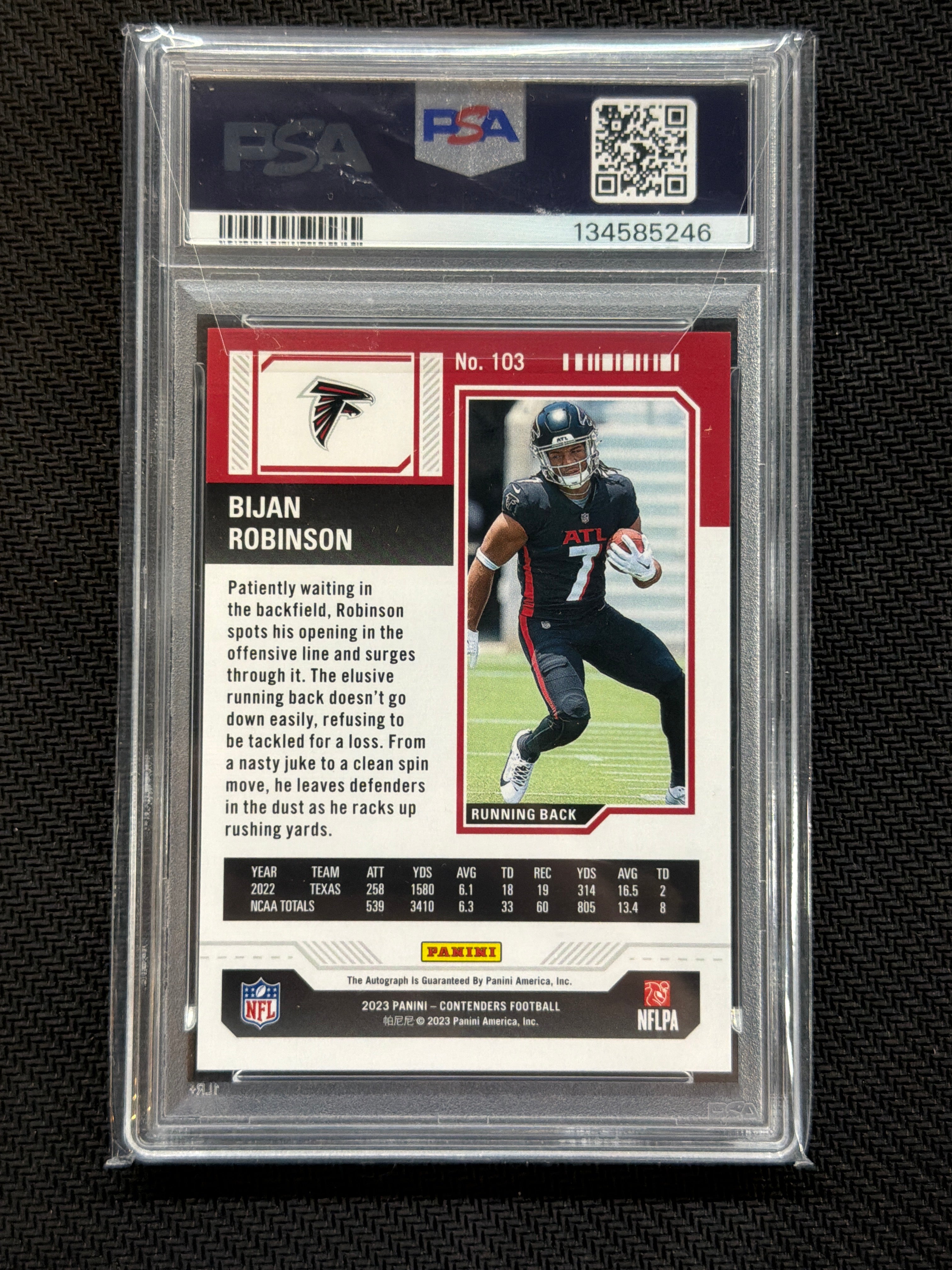 2023 Contenders Bijan Robinson Rookie Auto Ticket PSA 9 246 #103