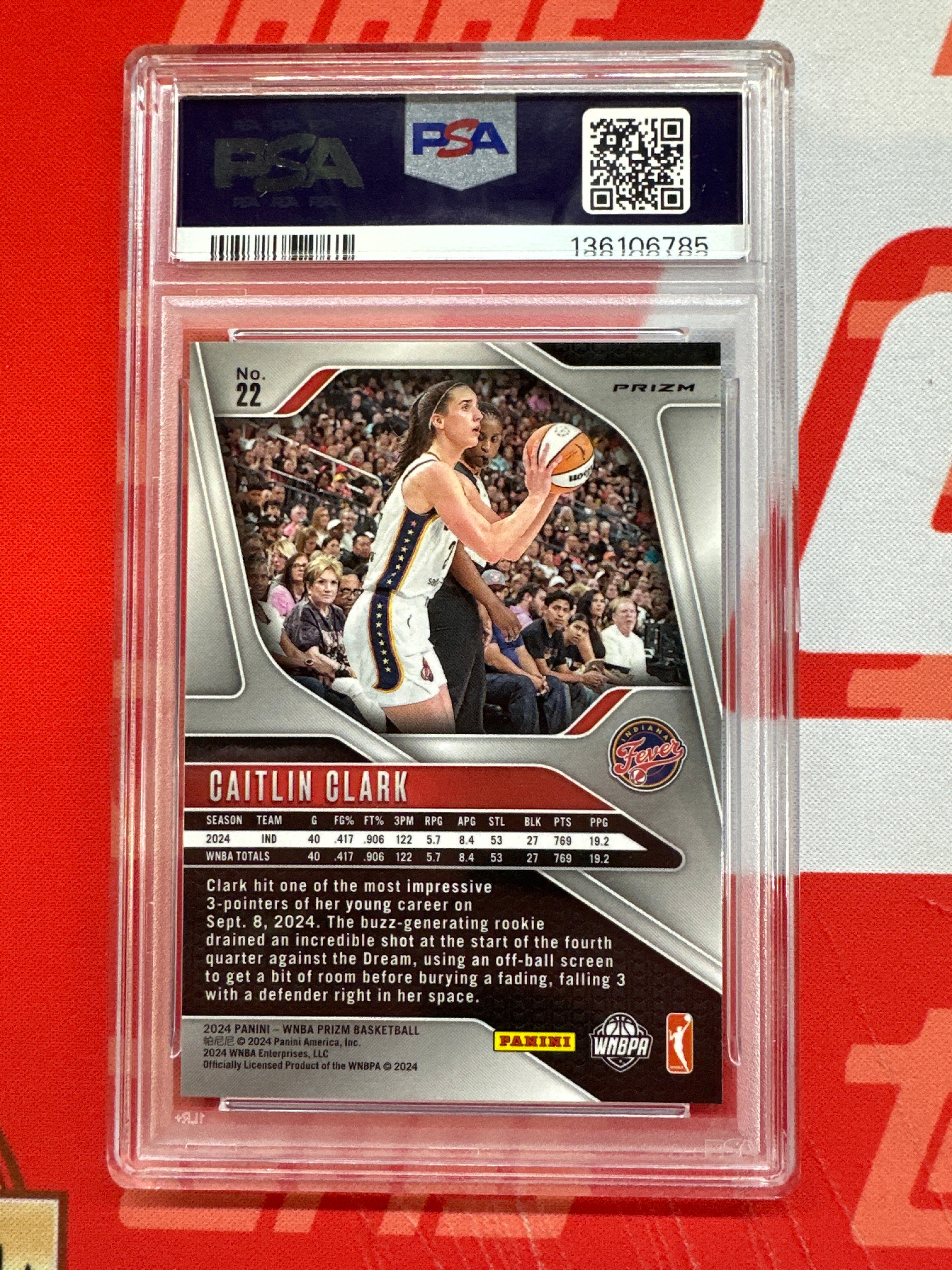 2024 Prizm WNBA Caitlin Clark Blue Velocity PSA 9 785