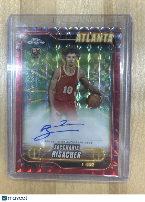 2024/25 Topps Chrome Zaccharie Risacher Red Geo Auto /5