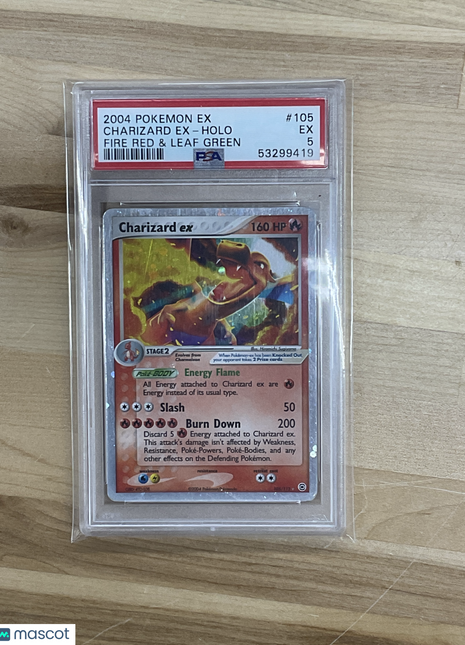 2004 Pokemon EX Fire Red & Leaf Green Charizard EX #105 Fire Red & Leaf Green PSA 5