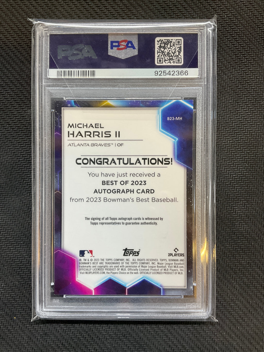 2023 Bowman's Best Michael Harris II Blue Rookie Auto /150 PSA 9 Braves