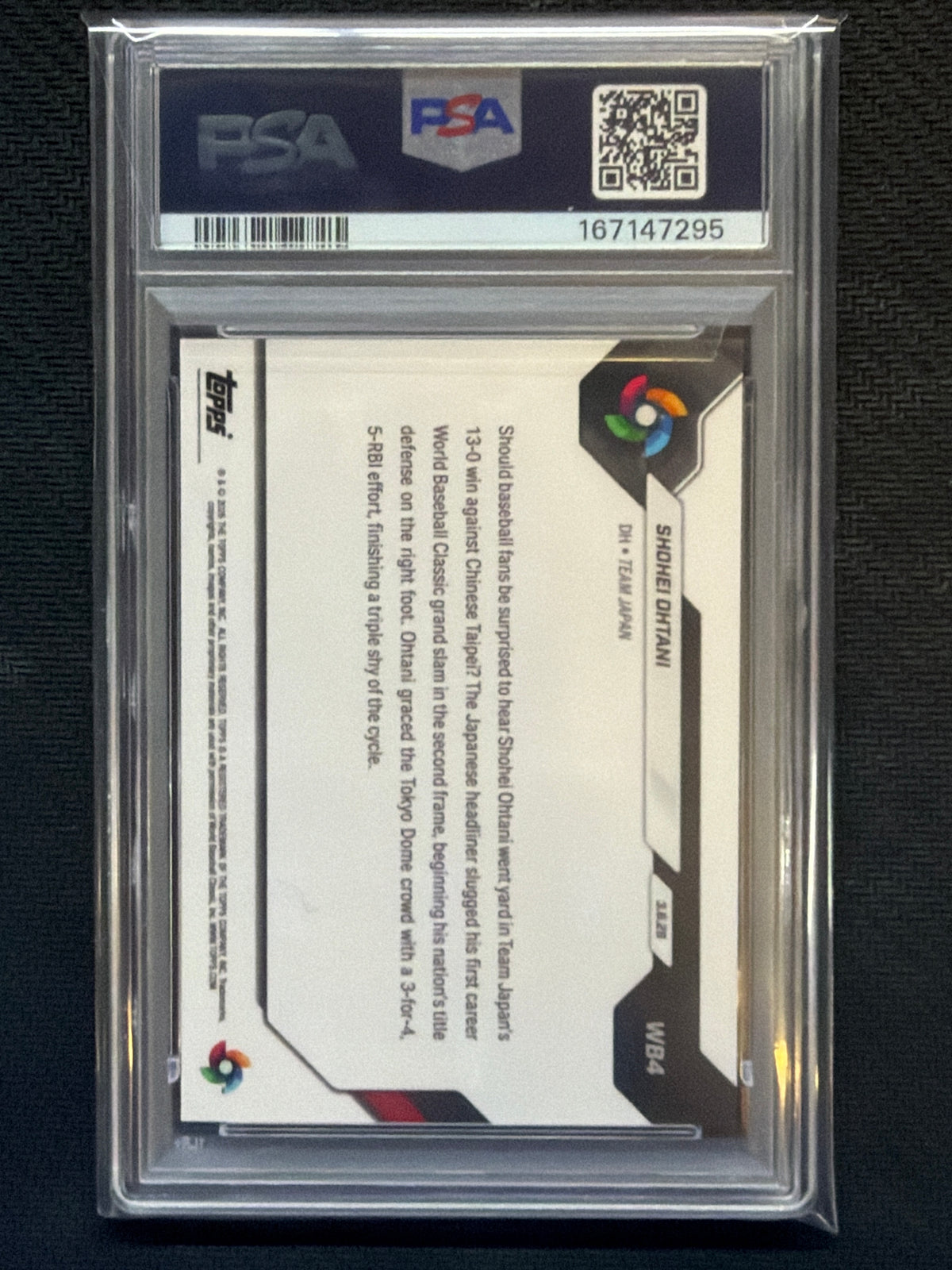 2026 Topps Now WBC Shohei Ohtani 1 WBC Grand Slam PSA 10 295